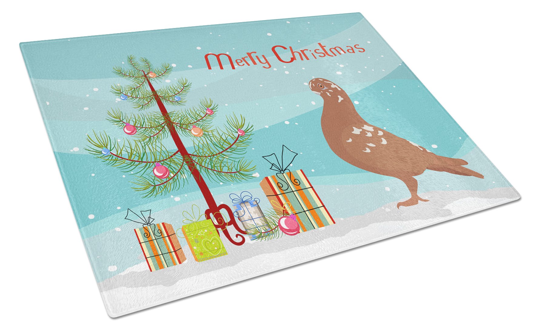 African Owl Pigeon Christmas Glass Cutting Board Large BB9320LCB by Caroline's Treasures