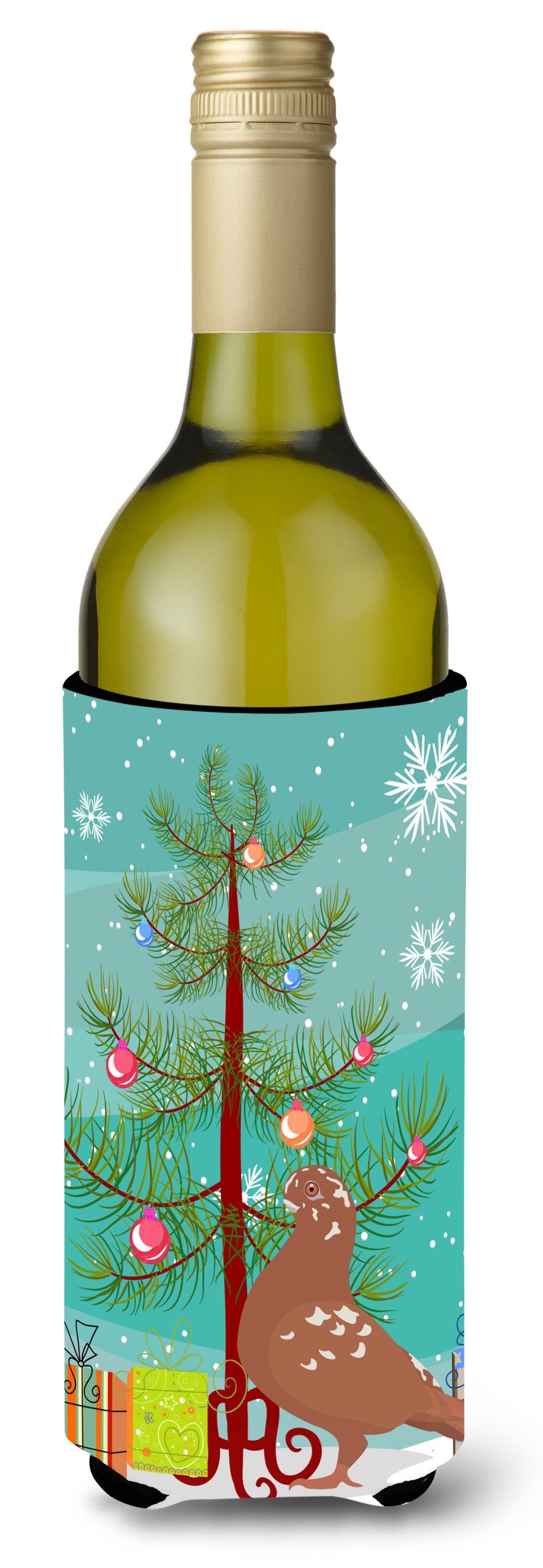 African Owl Pigeon Christmas Wine Bottle Beverge Insulator Hugger BB9320LITERK by Caroline's Treasures