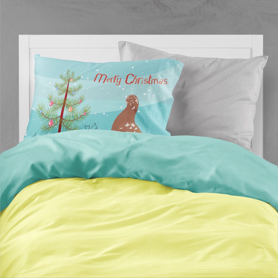 African Owl Pigeon Christmas Fabric Standard Pillowcase BB9320PILLOWCASE by Caroline's Treasures