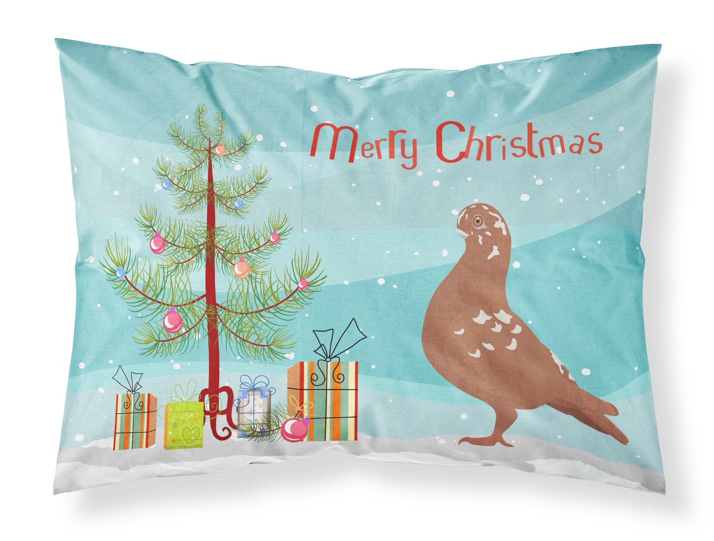 African Owl Pigeon Christmas Fabric Standard Pillowcase BB9320PILLOWCASE by Caroline's Treasures