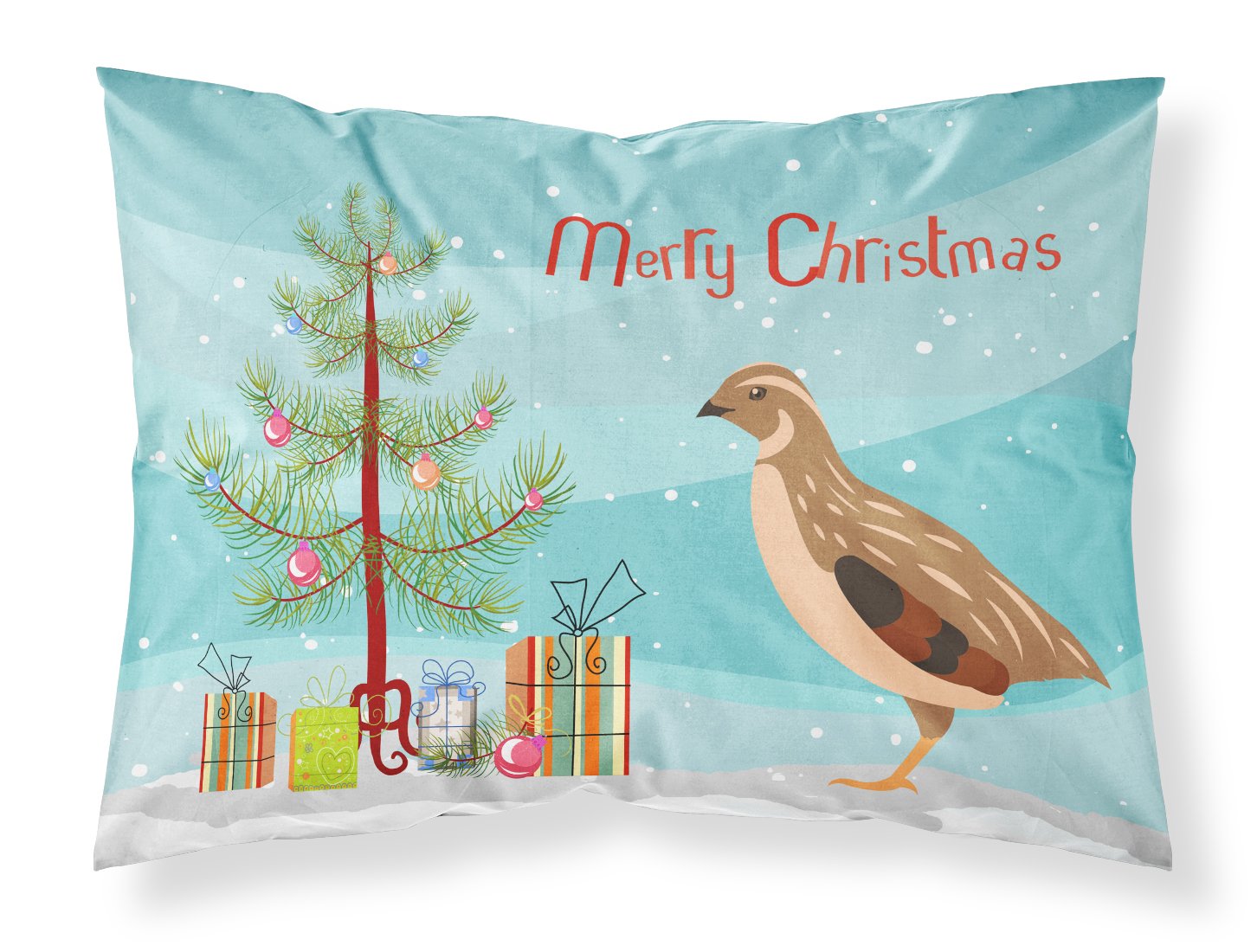 Golden Phoenix Quail Christmas Fabric Standard Pillowcase BB9322PILLOWCASE by Caroline's Treasures