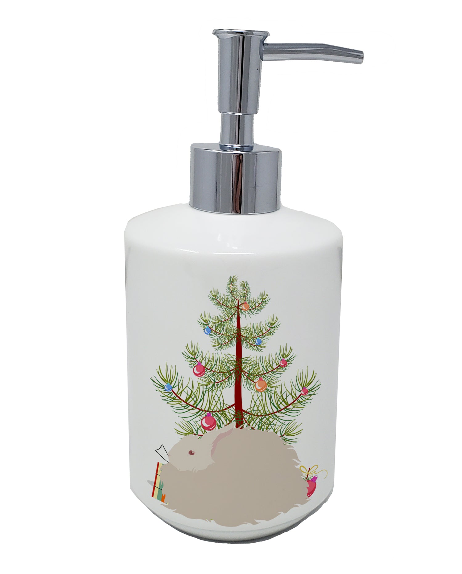 Buy this Fluffy Angora Rabbit Christmas Ceramic Soap Dispenser