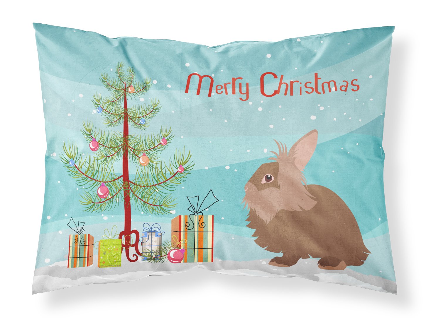 Lionhead Rabbit Christmas Fabric Standard Pillowcase BB9327PILLOWCASE by Caroline's Treasures