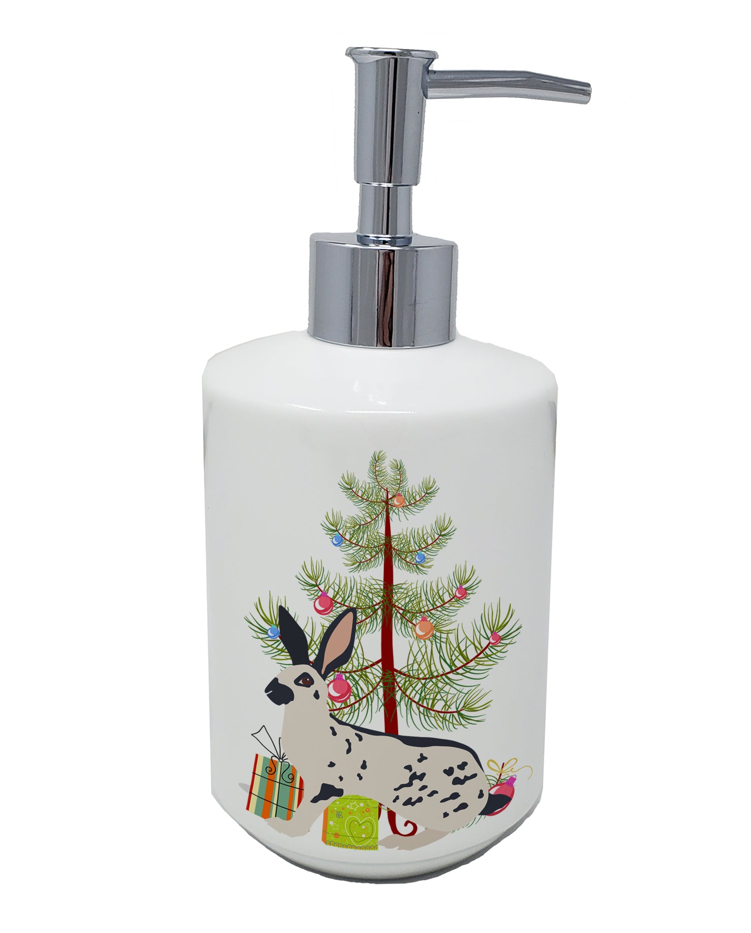 Buy this English Spot Rabbit Christmas Ceramic Soap Dispenser