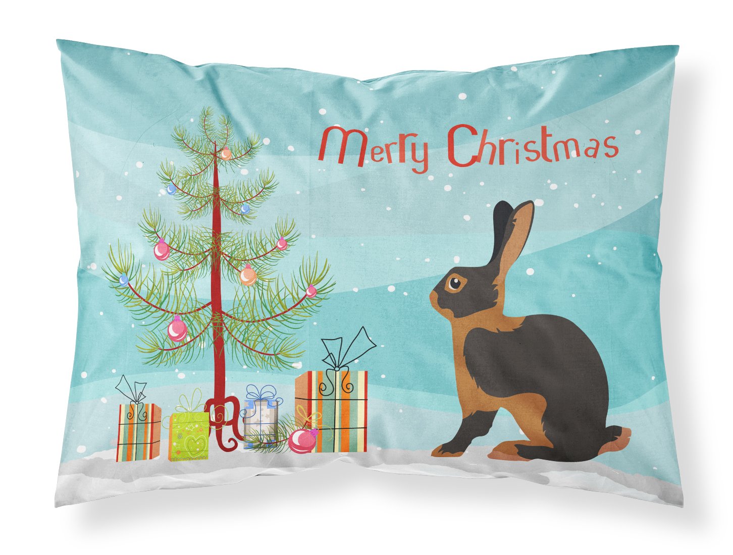 Tan Rabbit Christmas Fabric Standard Pillowcase BB9330PILLOWCASE by Caroline's Treasures