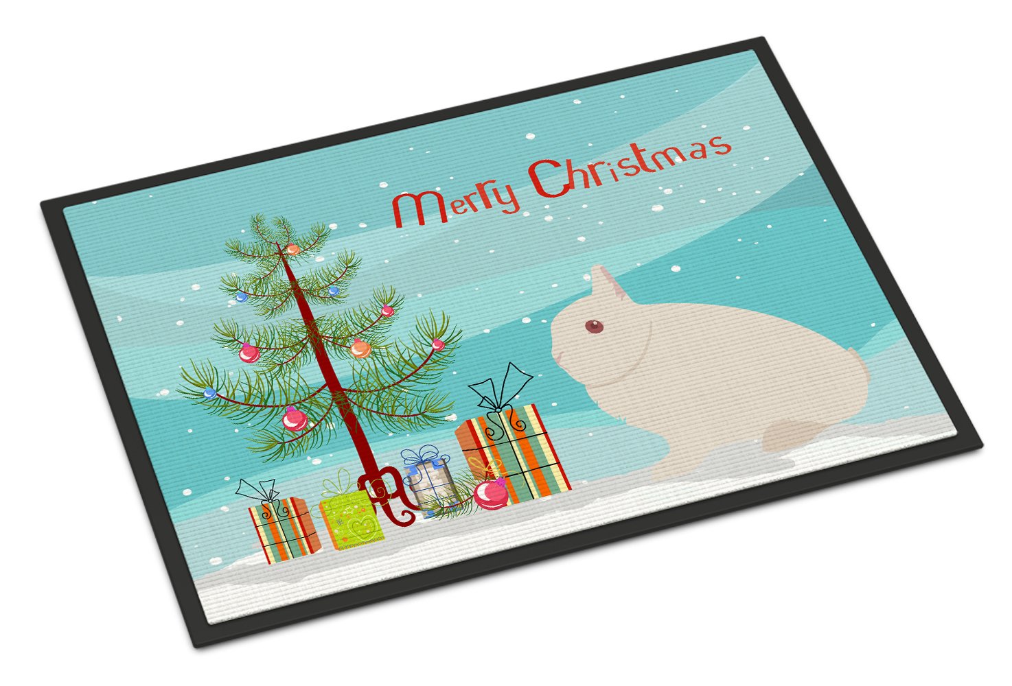 Hermelin Rabbit Christmas Indoor or Outdoor Mat 24x36 BB9331JMAT by Caroline's Treasures