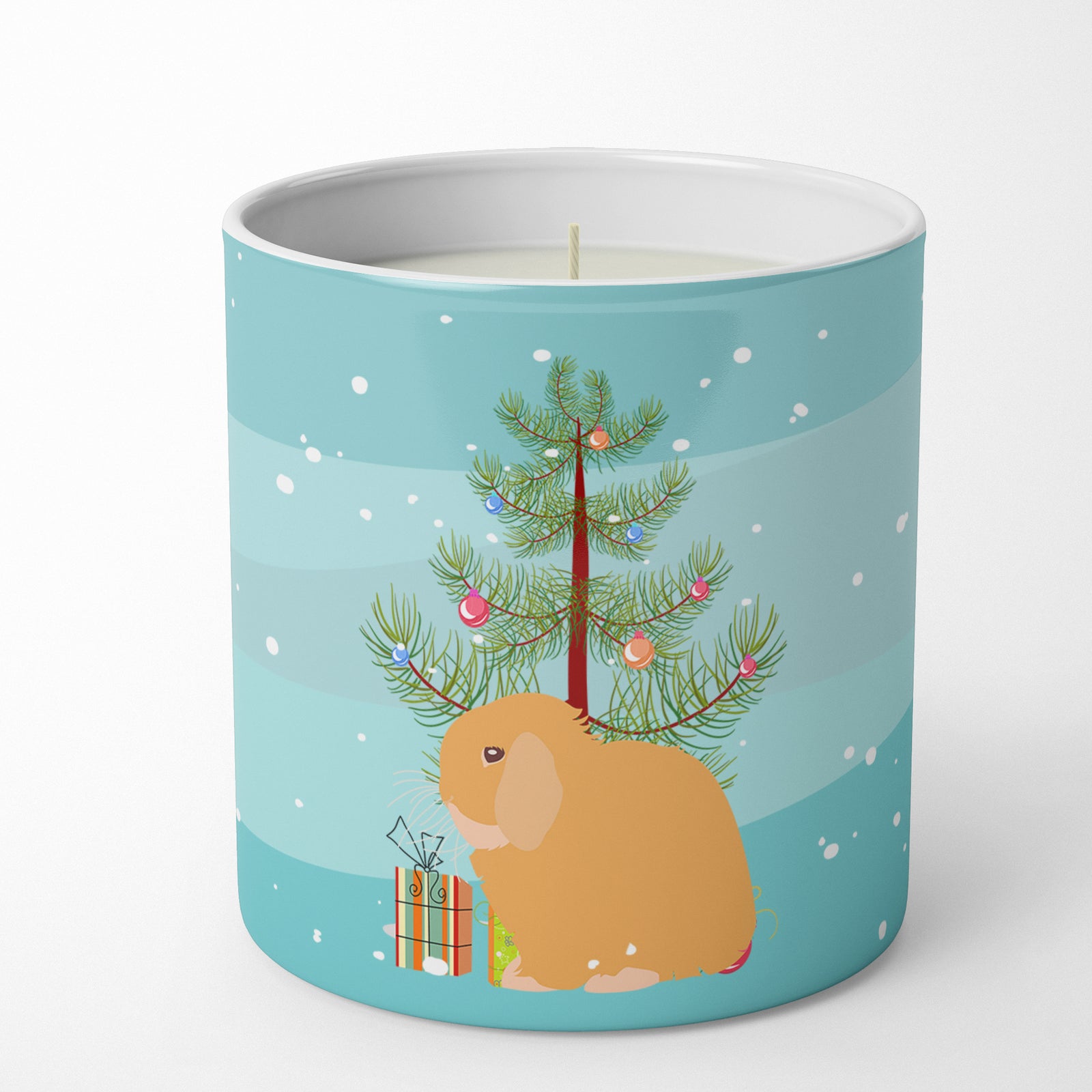 Buy this Holland Lop Rabbit Christmas 10 oz Decorative Soy Candle