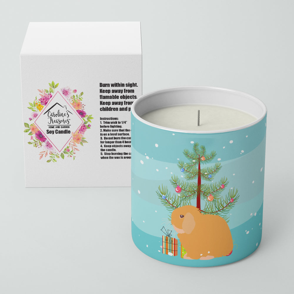 Holland Lop Rabbit Christmas 10 oz Decorative Soy Candle - the-store.com