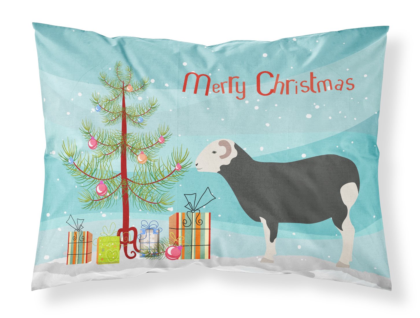 Herwick Sheep Christmas Fabric Standard Pillowcase BB9337PILLOWCASE by Caroline's Treasures