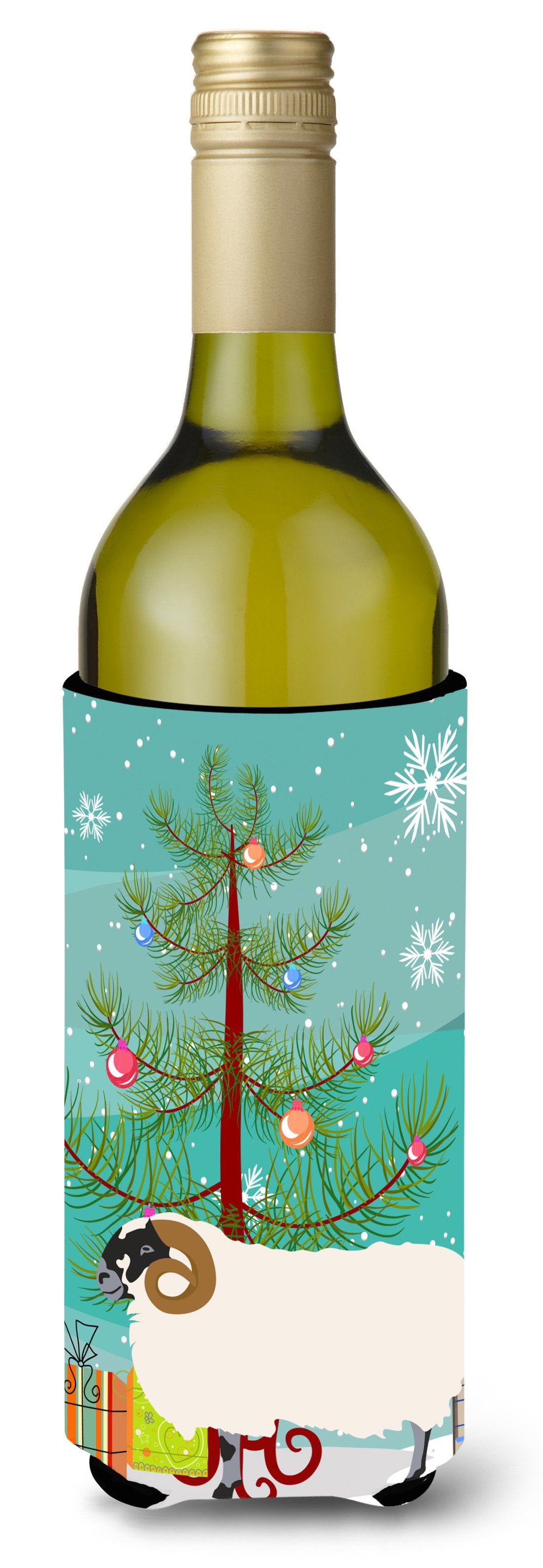 Scottish Blackface Sheep Christmas Wine Bottle Beverge Insulator Hugger BB9340LITERK by Caroline's Treasures