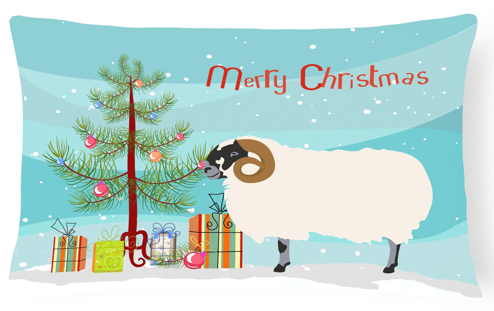 Scottish Blackface Sheep Christmas Canvas Fabric Decorative Pillow BB9340PW1216 by Caroline's Treasures