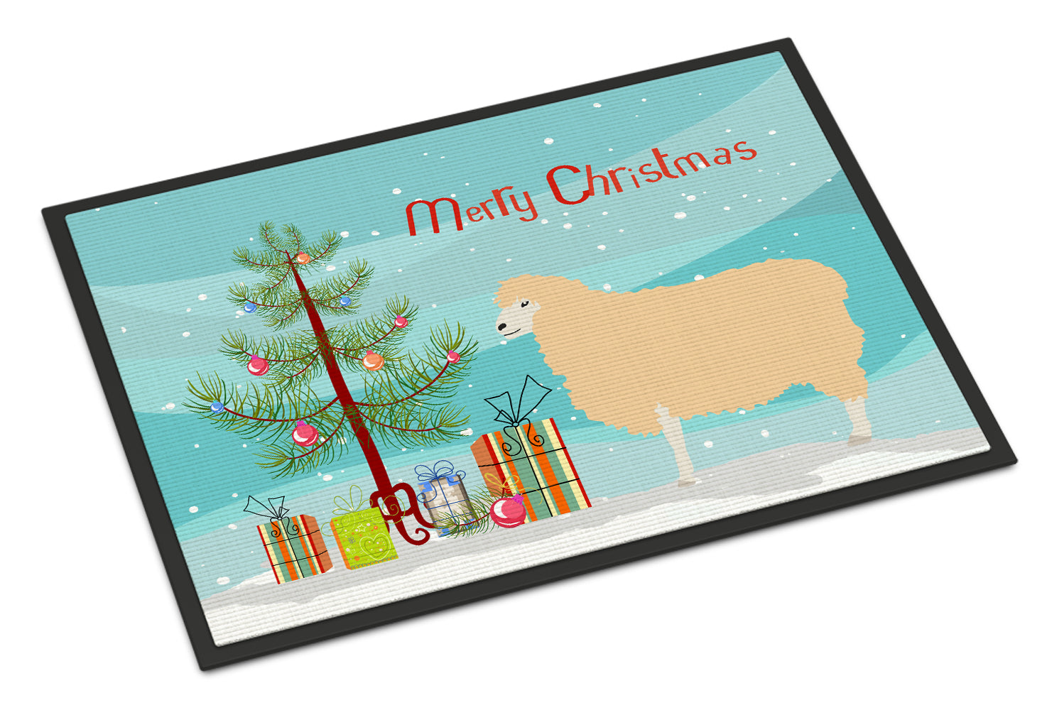 English Leicester Longwool Sheep Christmas Indoor or Outdoor Mat 18x27 BB9341MAT - the-store.com