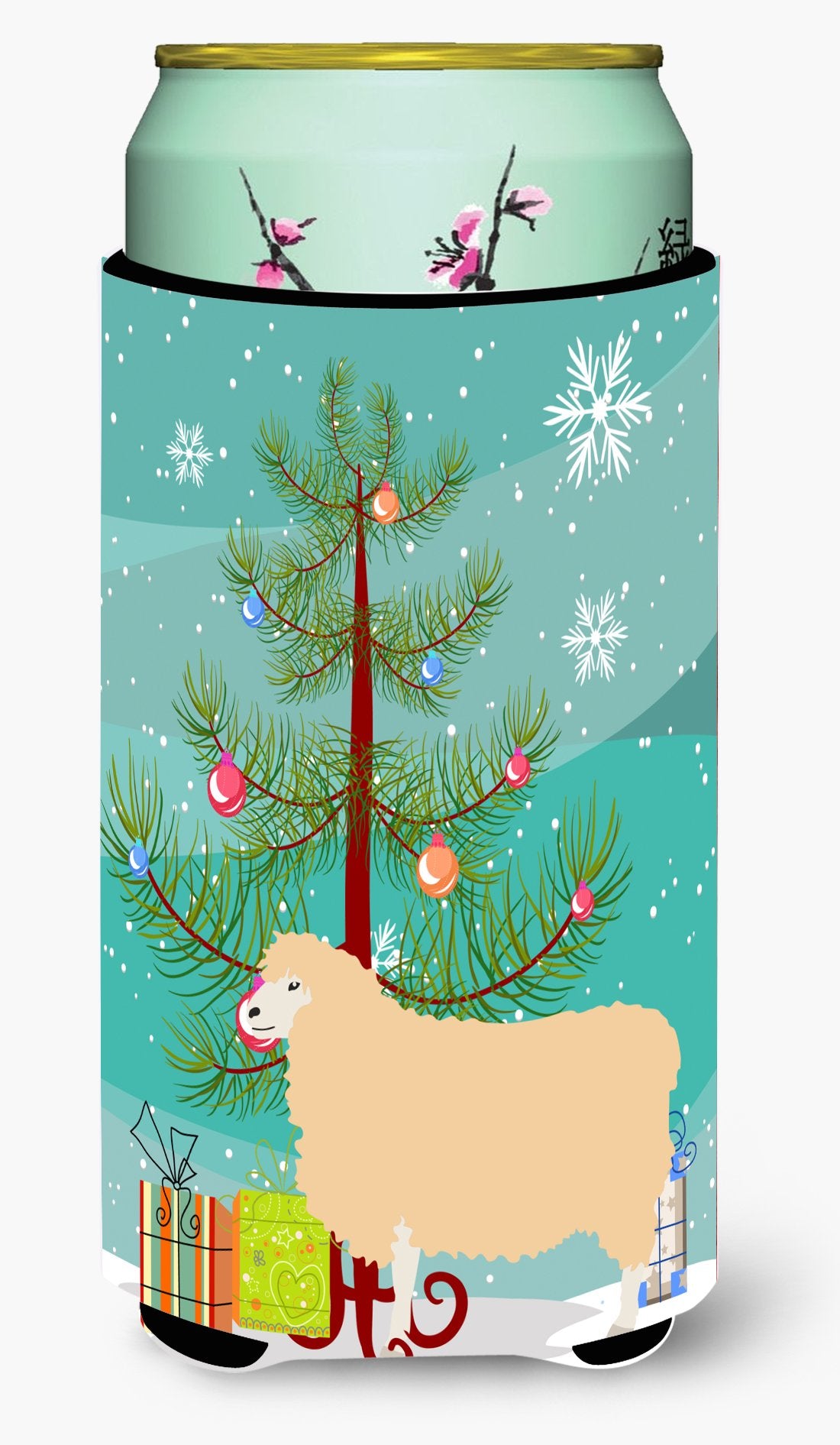 English Leicester Longwool Sheep Christmas Tall Boy Beverage Insulator Hugger BB9341TBC by Caroline's Treasures