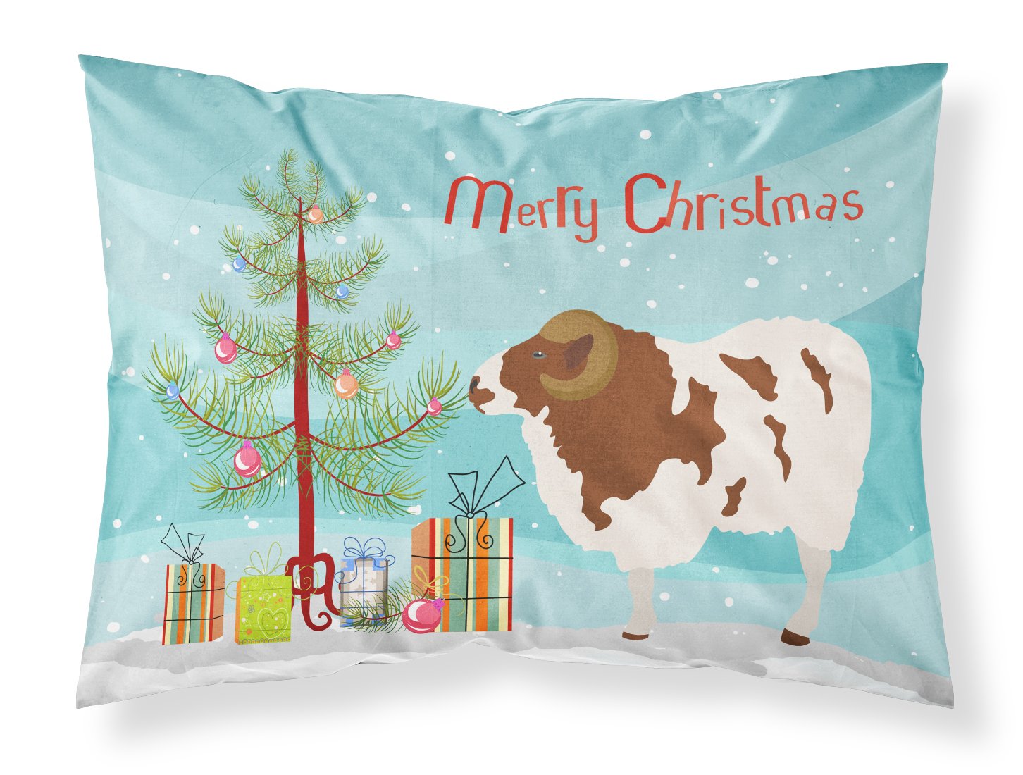 Jacob Sheep Christmas Fabric Standard Pillowcase BB9342PILLOWCASE by Caroline's Treasures