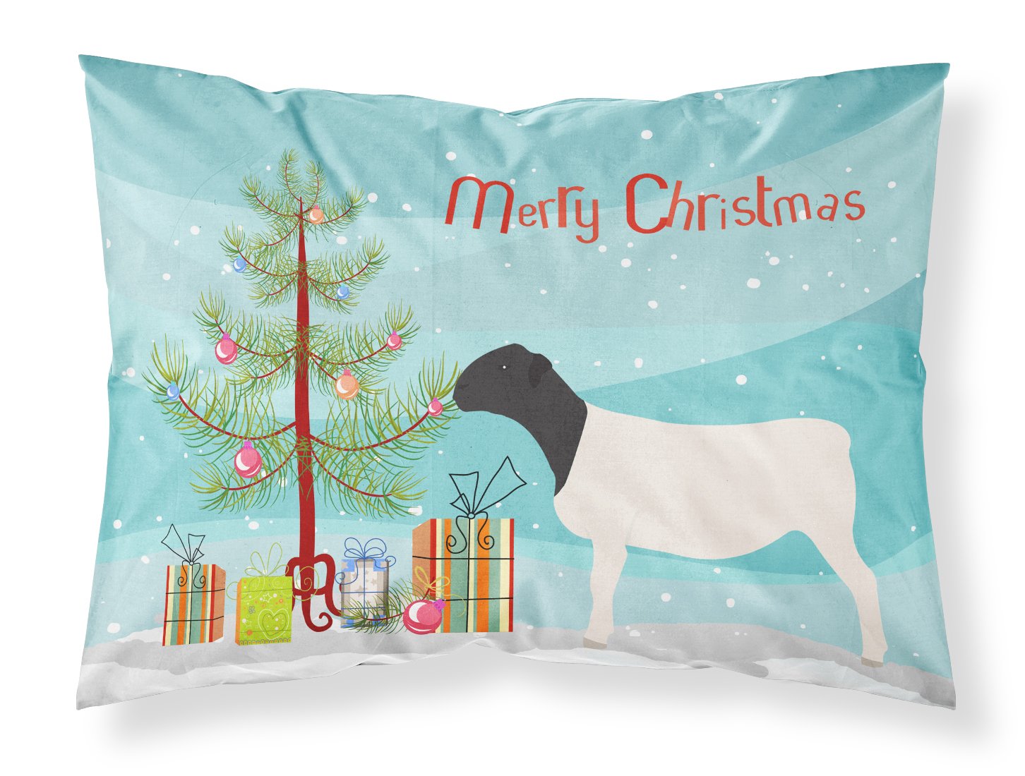 Dorper Sheep Christmas Fabric Standard Pillowcase BB9345PILLOWCASE by Caroline's Treasures