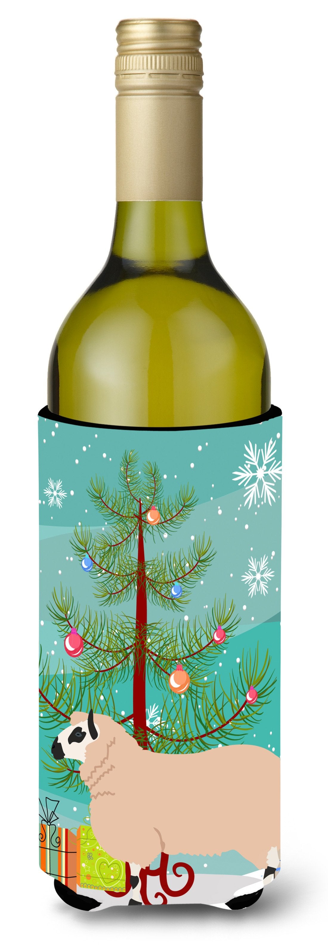 Kerry Hill Sheep Christmas Wine Bottle Beverge Insulator Hugger BB9346LITERK by Caroline's Treasures