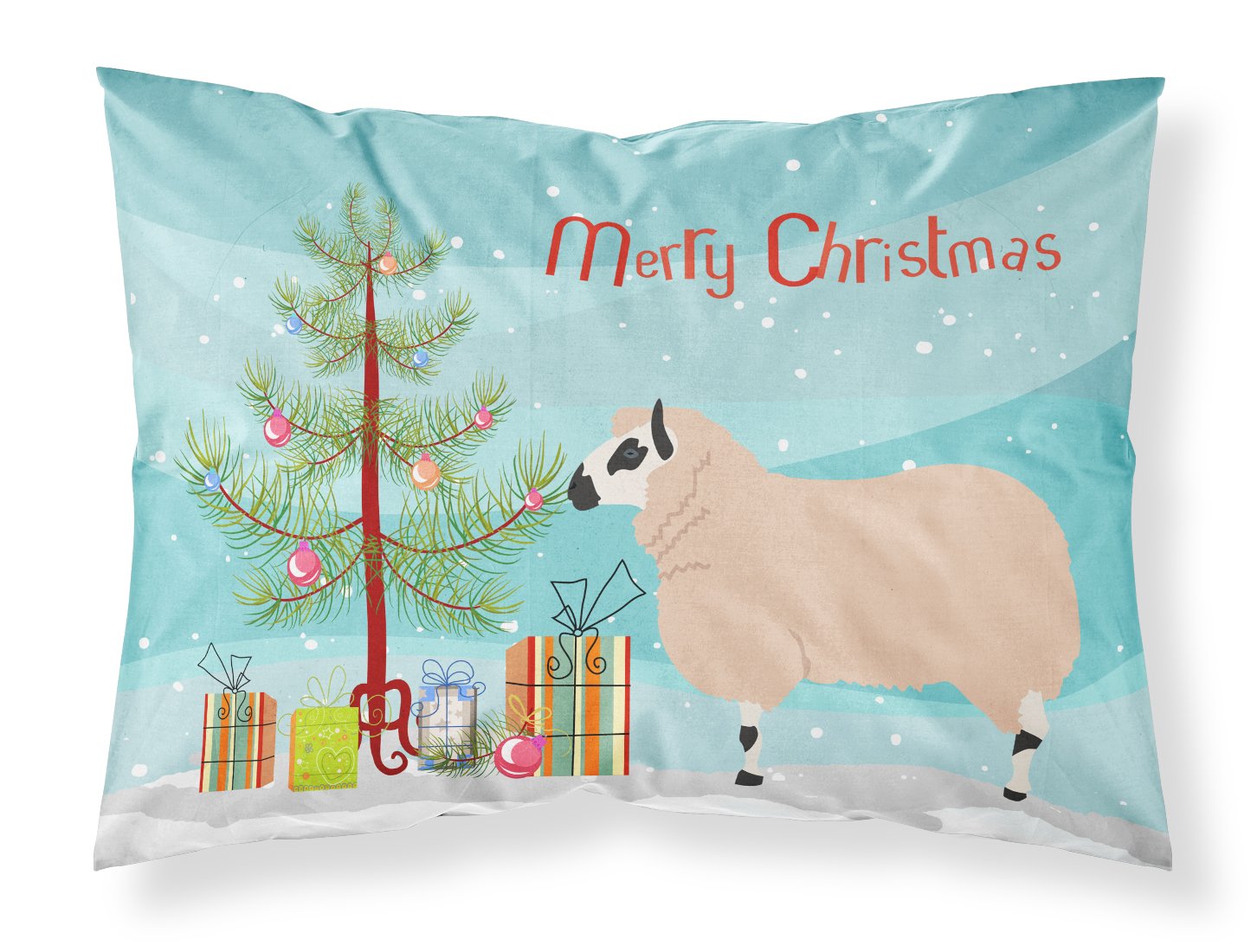 Kerry Hill Sheep Christmas Fabric Standard Pillowcase BB9346PILLOWCASE by Caroline's Treasures