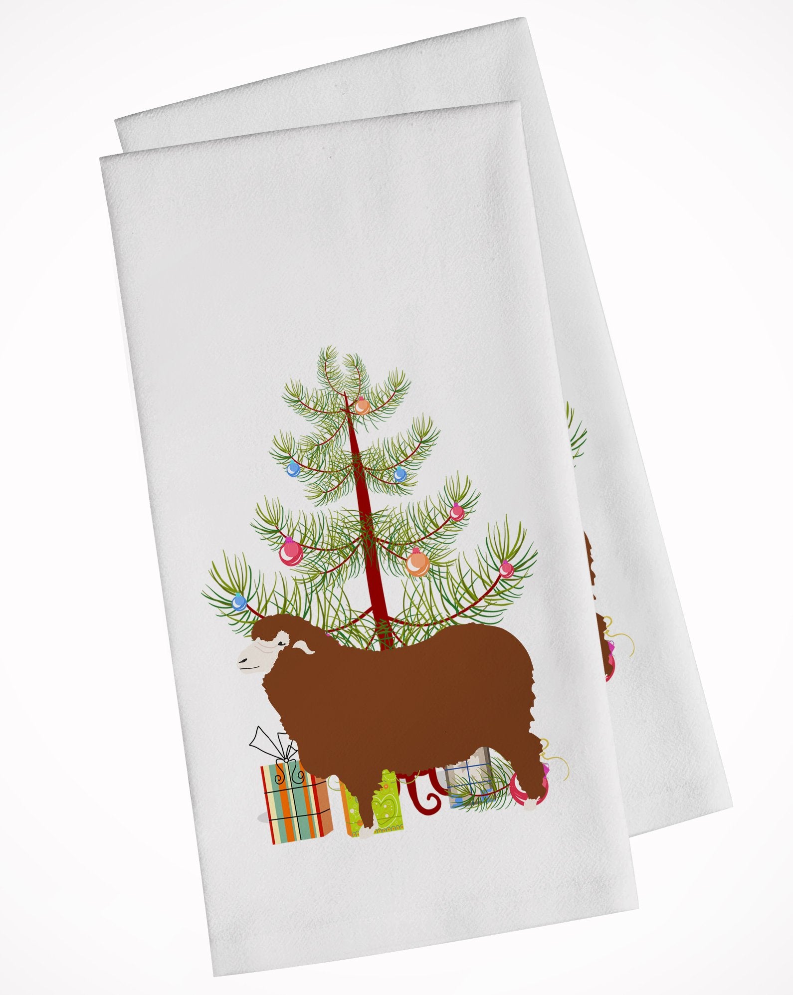 Merino Sheep Christmas White Kitchen Towel Set of 2 BB9348WTKT by Caroline's Treasures