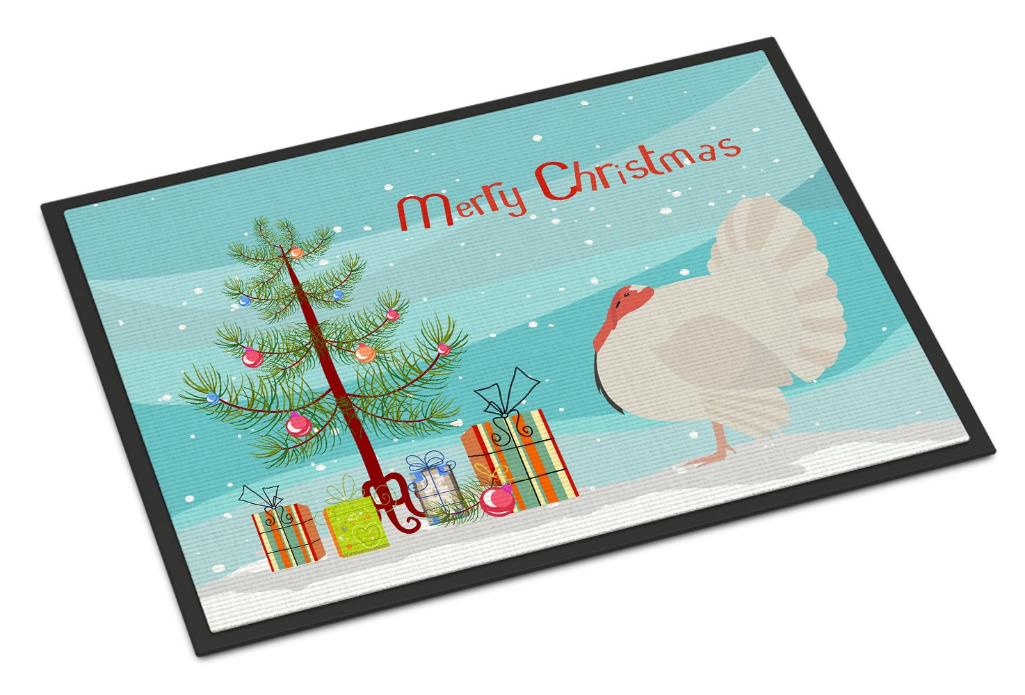 White Holland Turkey Christmas Indoor or Outdoor Mat 24x36 BB9350JMAT by Caroline's Treasures