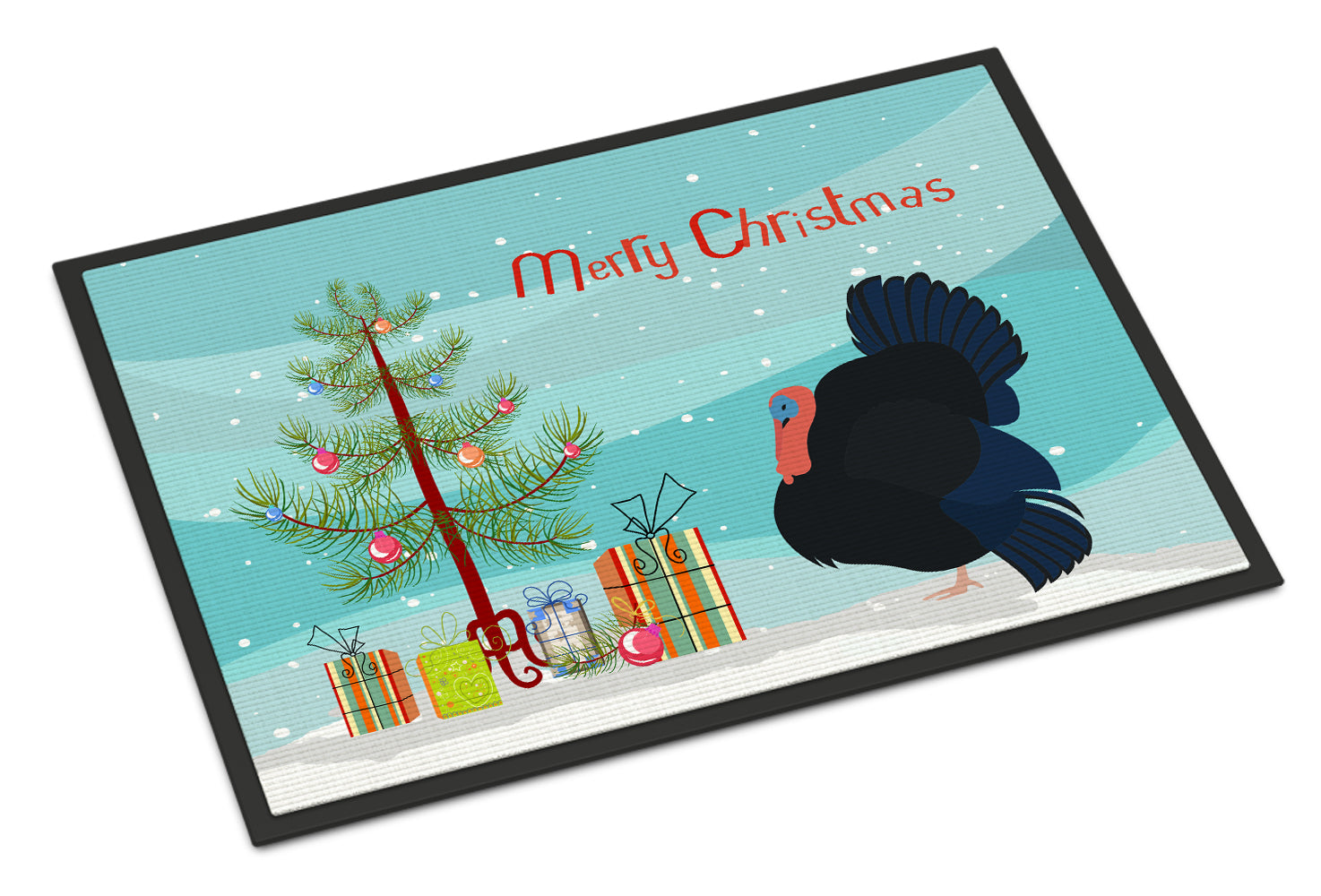 Norfolk Black Turkey Christmas Indoor or Outdoor Mat 18x27 BB9352MAT - the-store.com