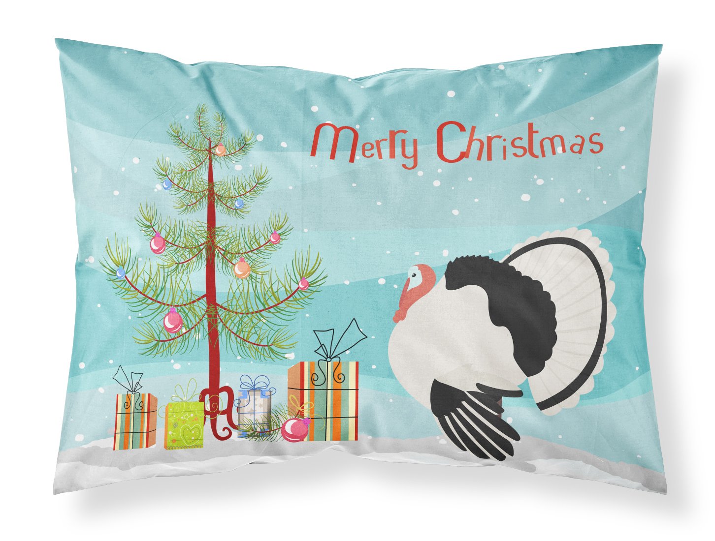Royal Palm Turkey Christmas Fabric Standard Pillowcase BB9355PILLOWCASE by Caroline's Treasures