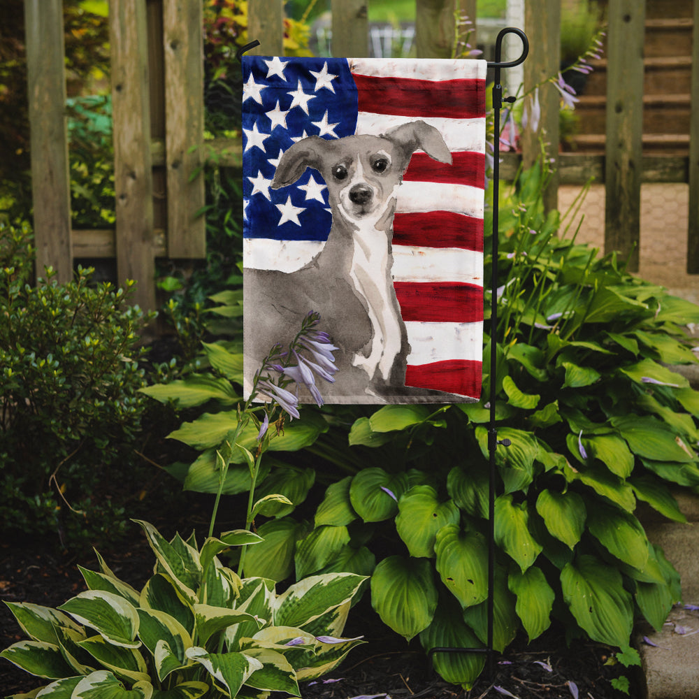 Italian Greyhound Patriotic Flag Garden Size BB9387GF