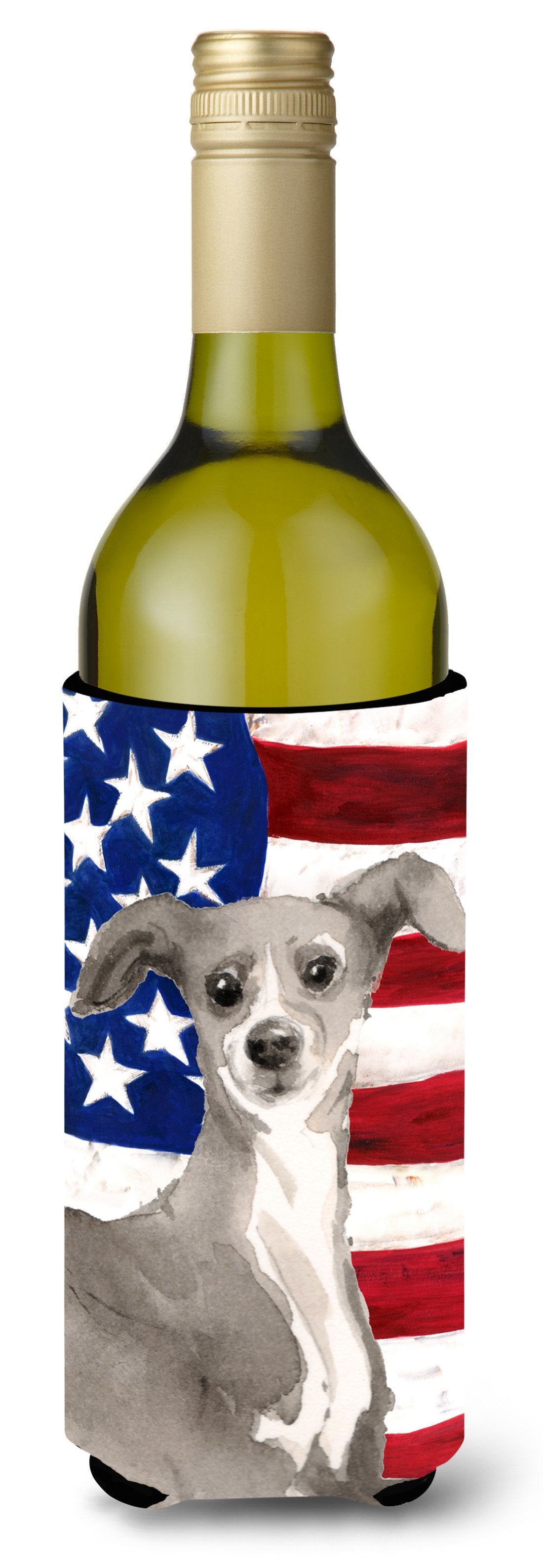 Italian Greyhound Patriotic Wine Bottle Beverge Insulator Hugger BB9387LITERK by Caroline's Treasures
