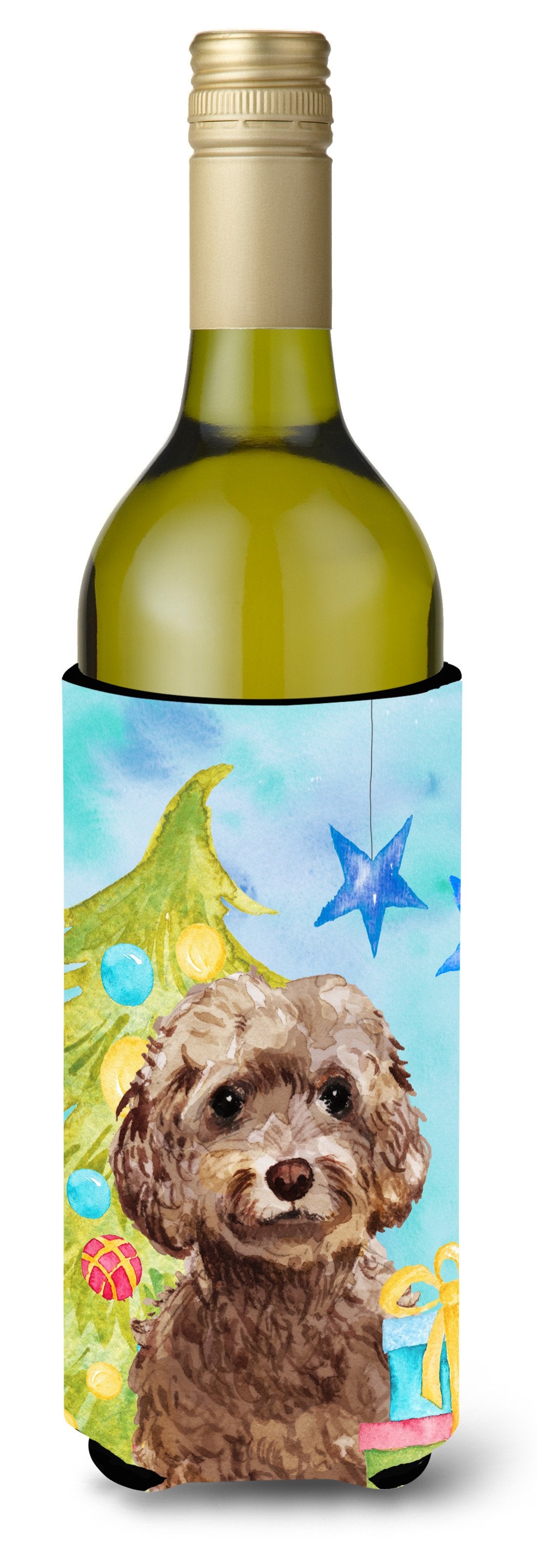 Brown Cockapoo Christmas Wine Bottle Beverge Insulator Hugger BB9409LITERK by Caroline's Treasures
