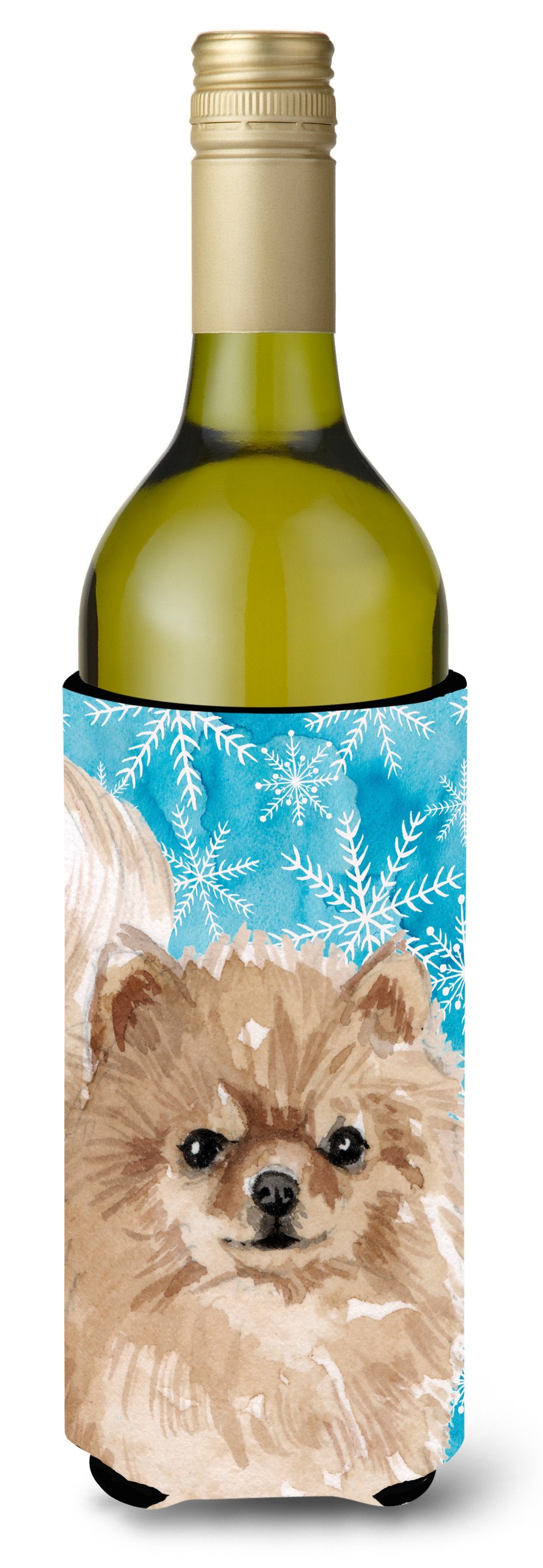 Pomeranian Winter Wine Bottle Beverge Insulator Hugger BB9460LITERK by Caroline's Treasures