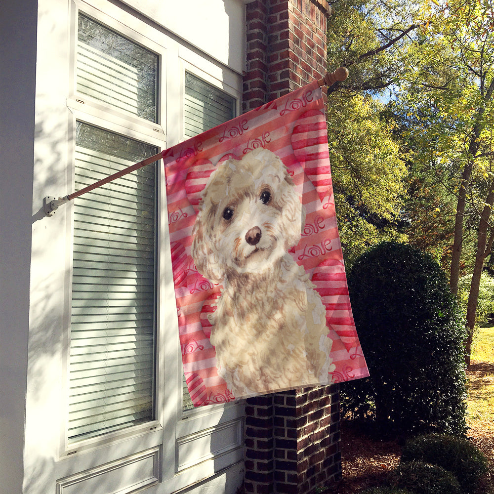 Champagne Cockapoo Love Flag Canvas House Size BB9480CHF