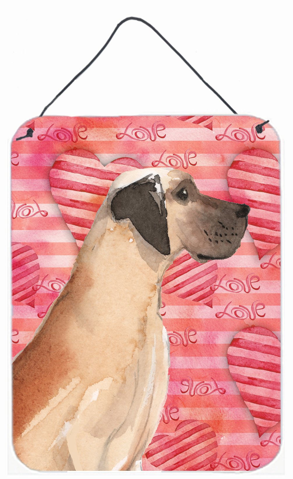 Fawn Natural Great Dane Love Wall or Door Hanging Prints BB9489DS1216 by Caroline's Treasures