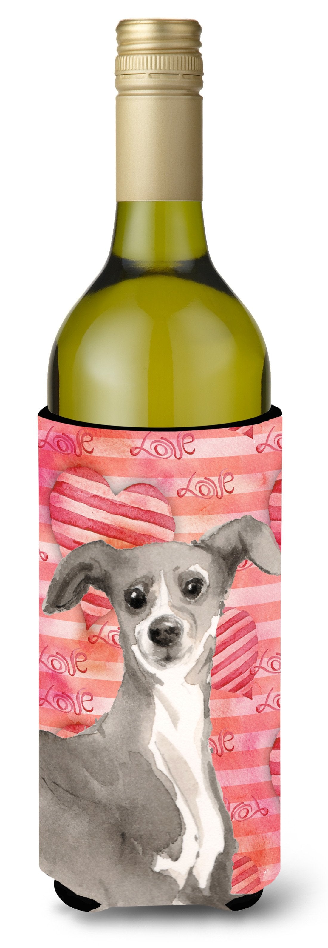 Italian Greyhound Love Wine Bottle Beverge Insulator Hugger BB9492LITERK by Caroline's Treasures