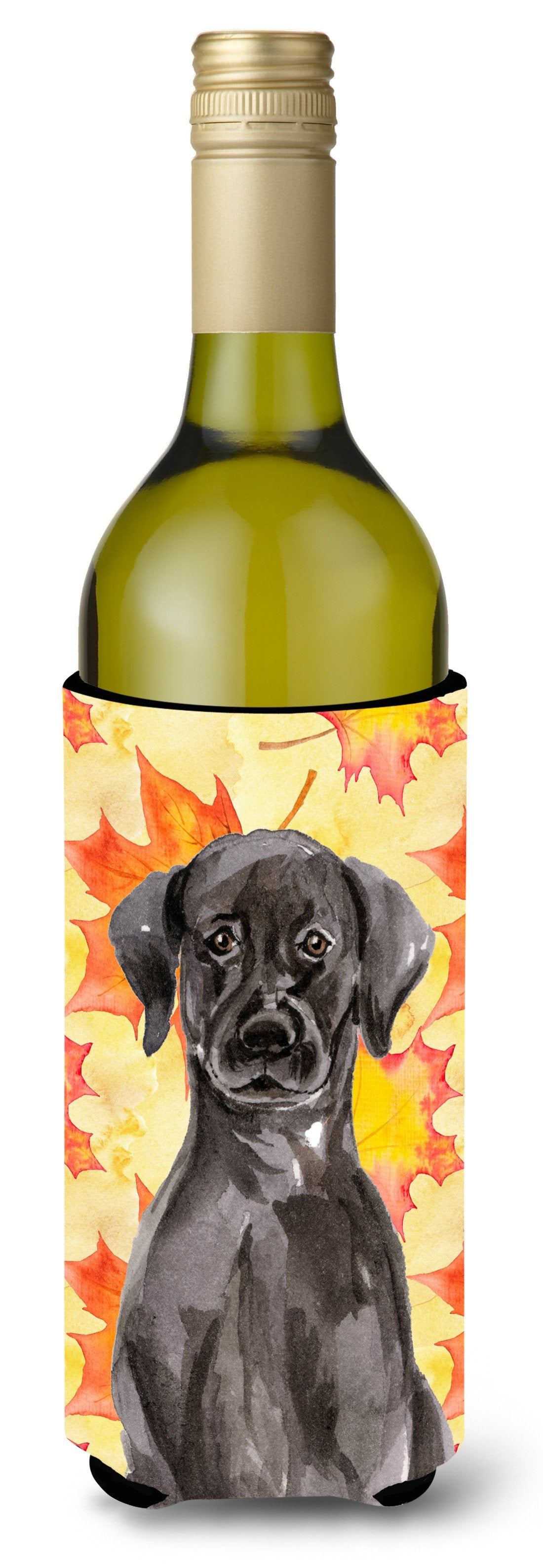 Black Labrador Fall Wine Bottle Beverge Insulator Hugger BB9503LITERK by Caroline's Treasures