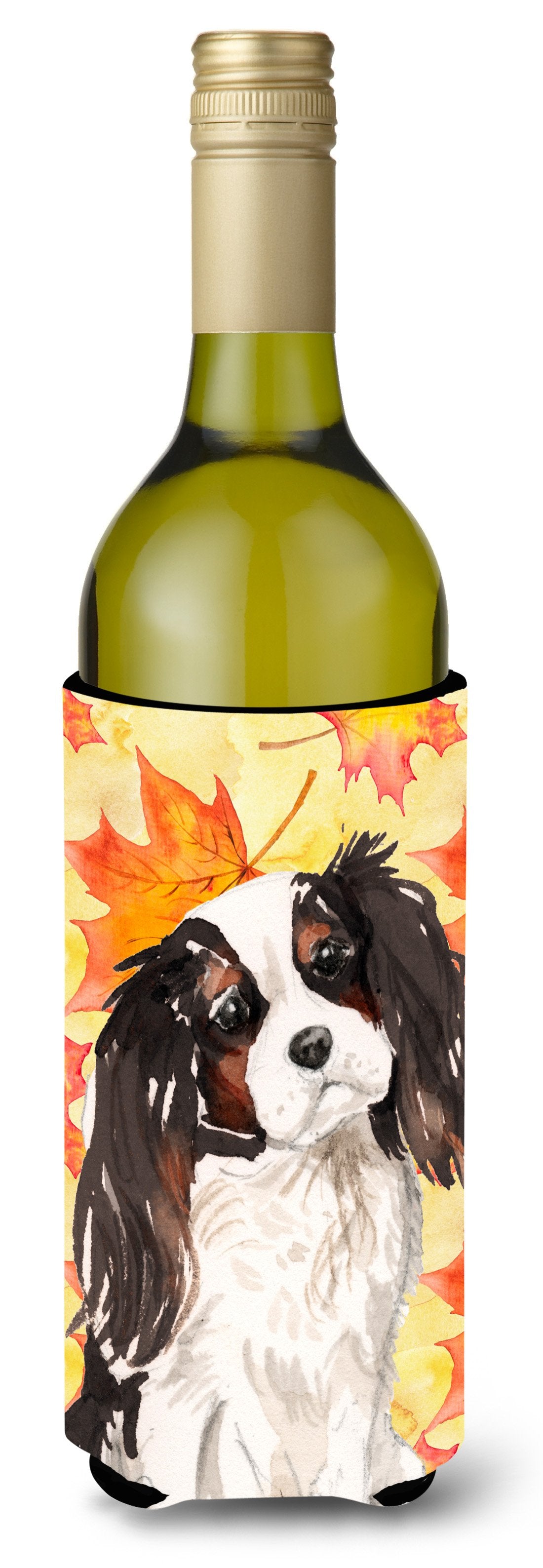 Tricolor Cavalier Spaniel Fall Wine Bottle Beverge Insulator Hugger BB9507LITERK by Caroline's Treasures