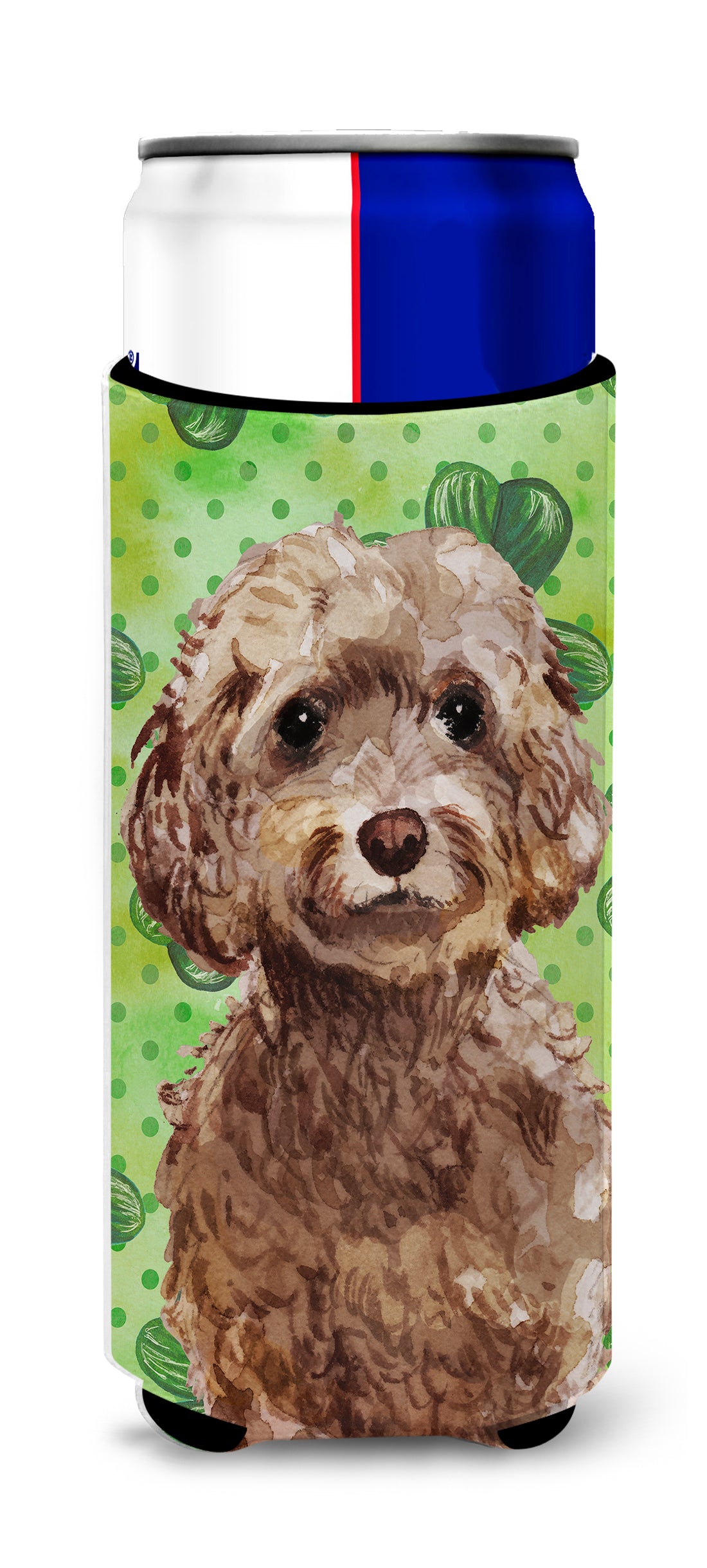 Brown Cockapoo St. Patrick's  Ultra Hugger for slim cans BB9549MUK