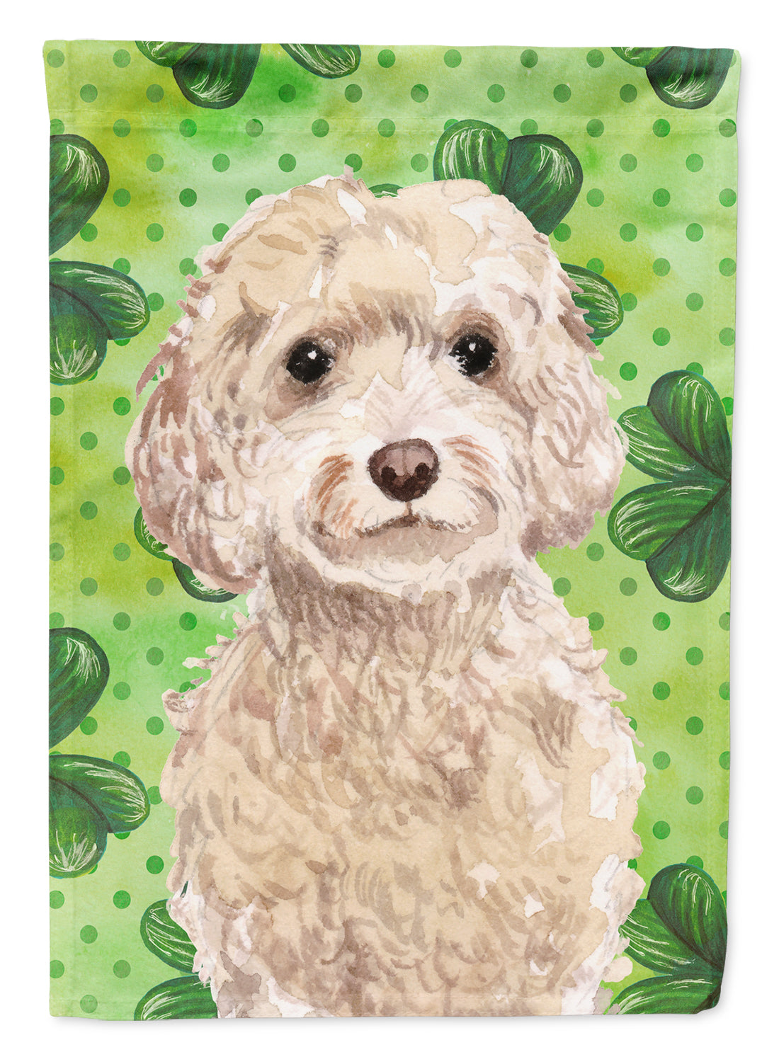 Champagne Cockapoo St. Patrick's Flag Canvas House Size BB9550CHF