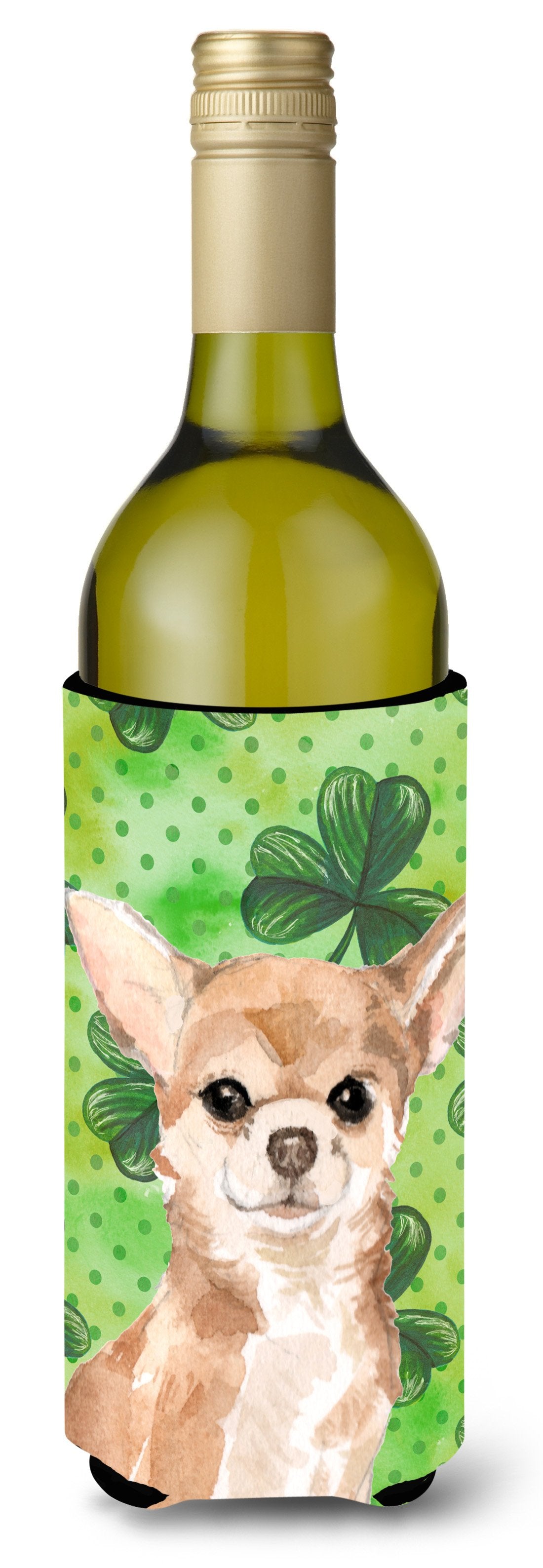 Chihuahua St. Patrick's Wine Bottle Beverge Insulator Hugger BB9551LITERK by Caroline's Treasures