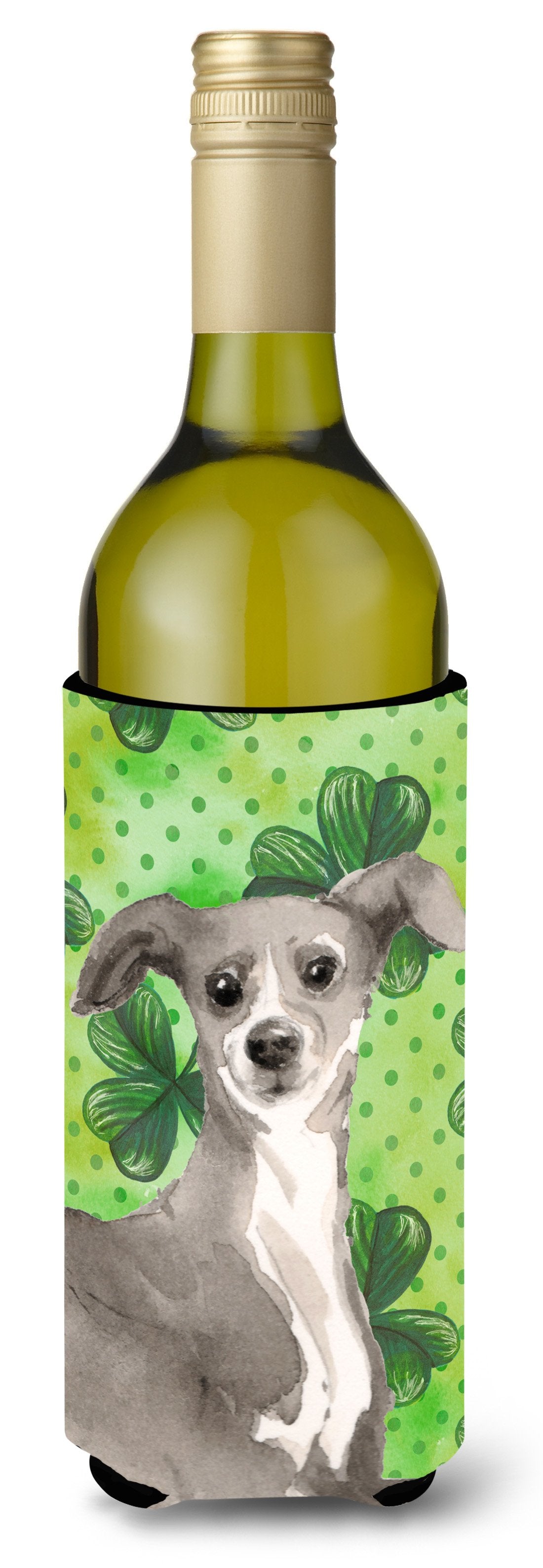 Italian Greyhound St. Patrick's Wine Bottle Beverge Insulator Hugger BB9562LITERK by Caroline's Treasures
