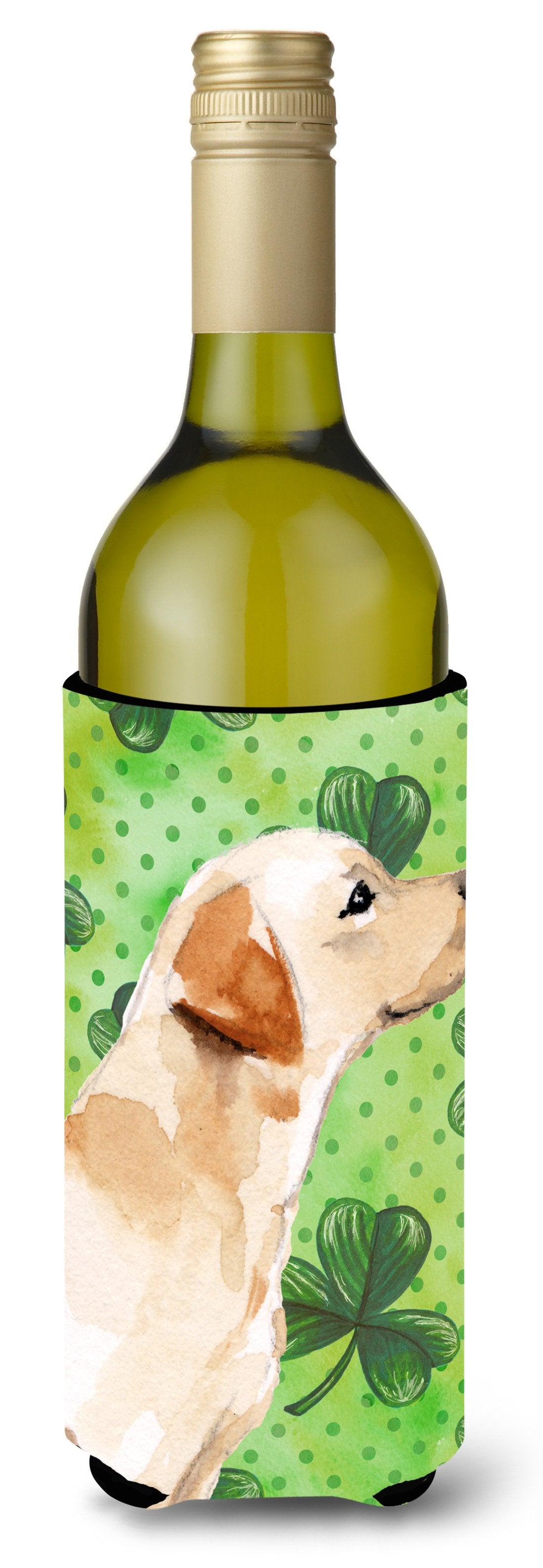 Yellow Labrador #2 St. Patrick's Wine Bottle Beverge Insulator Hugger BB9563LITERK by Caroline's Treasures