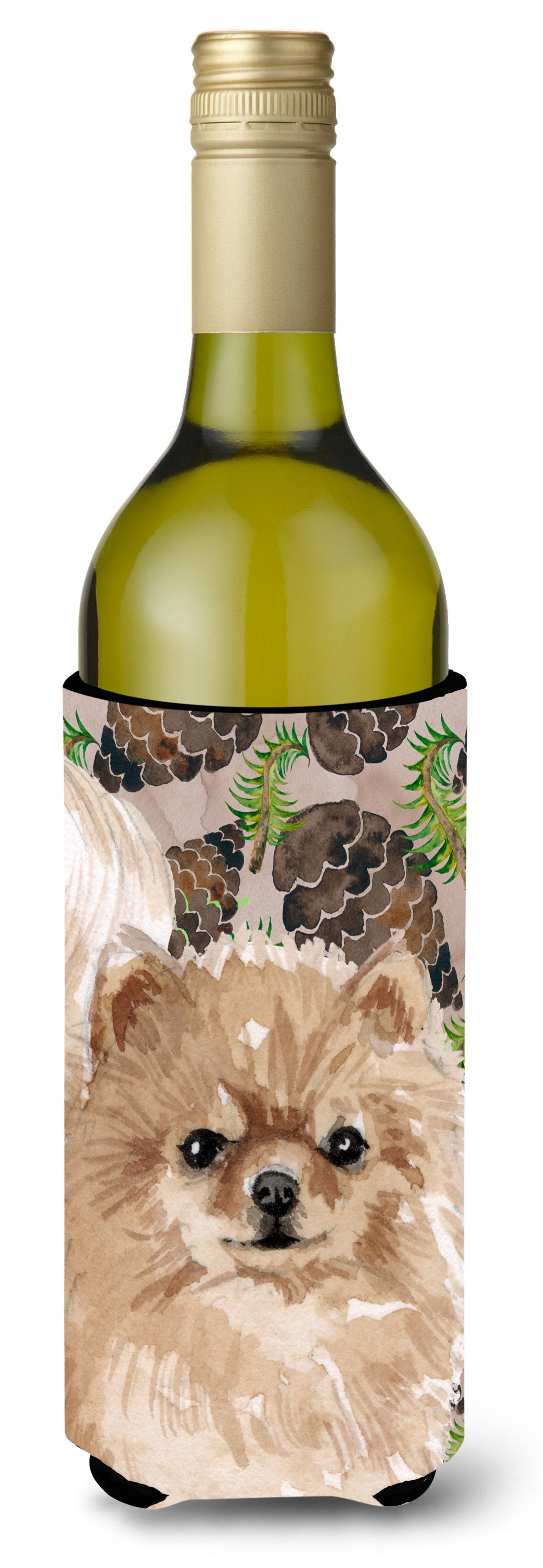 Pomeranian Pine Cones Wine Bottle Beverge Insulator Hugger BB9600LITERK by Caroline's Treasures