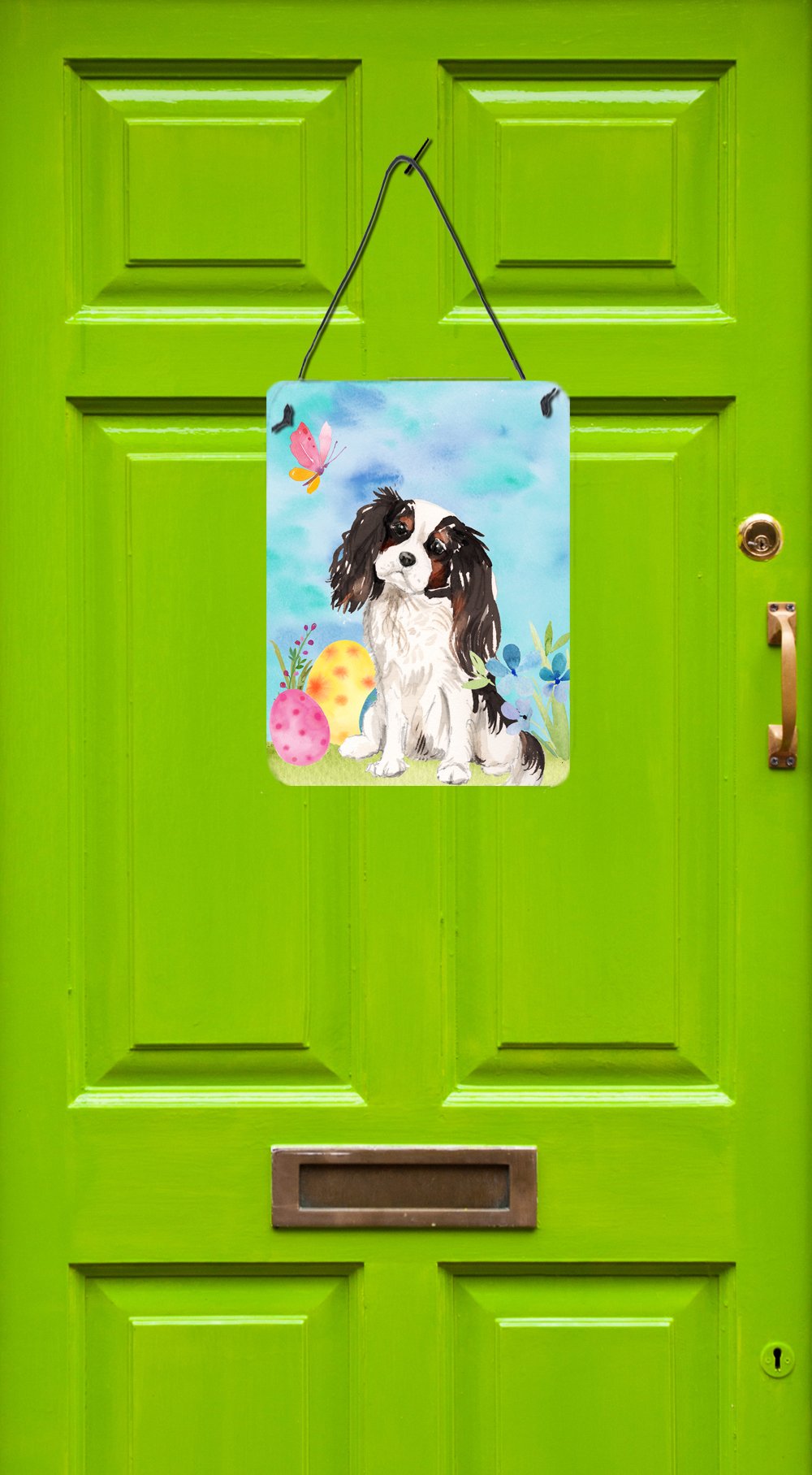 Tricolor Cavalier Spaniel Easter Wall or Door Hanging Prints BB9612DS1216 by Caroline's Treasures