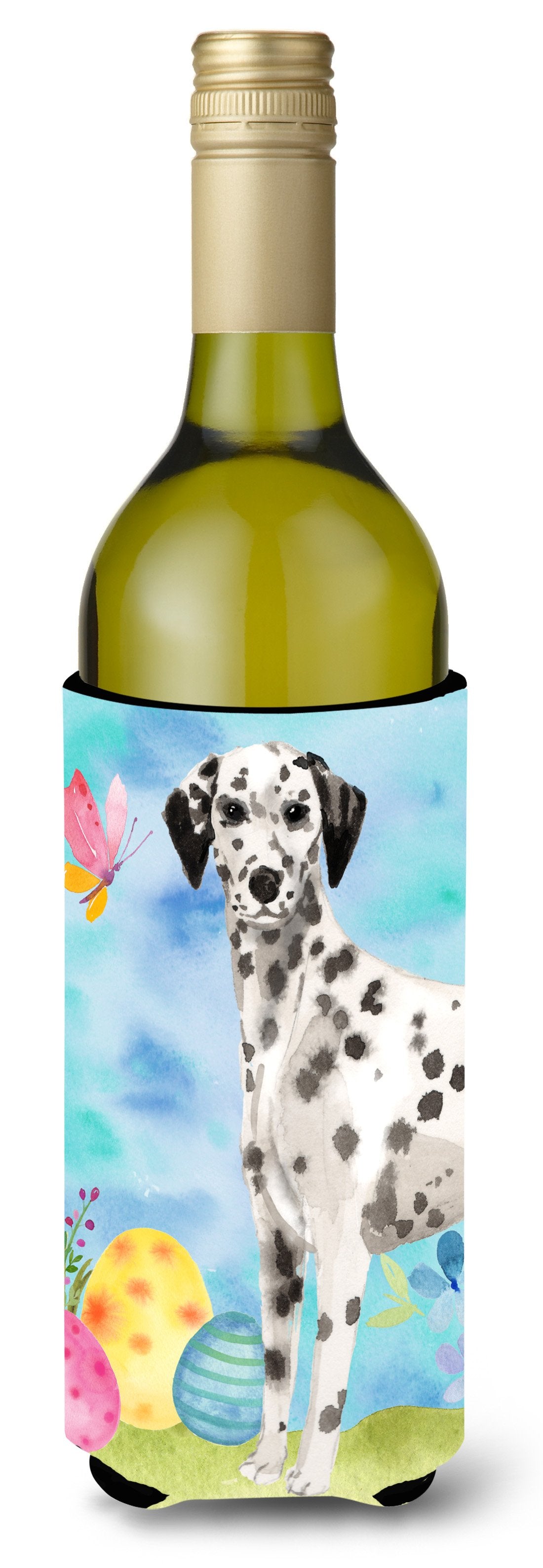 Dalmatian Easter Wine Bottle Beverge Insulator Hugger BB9625LITERK by Caroline's Treasures