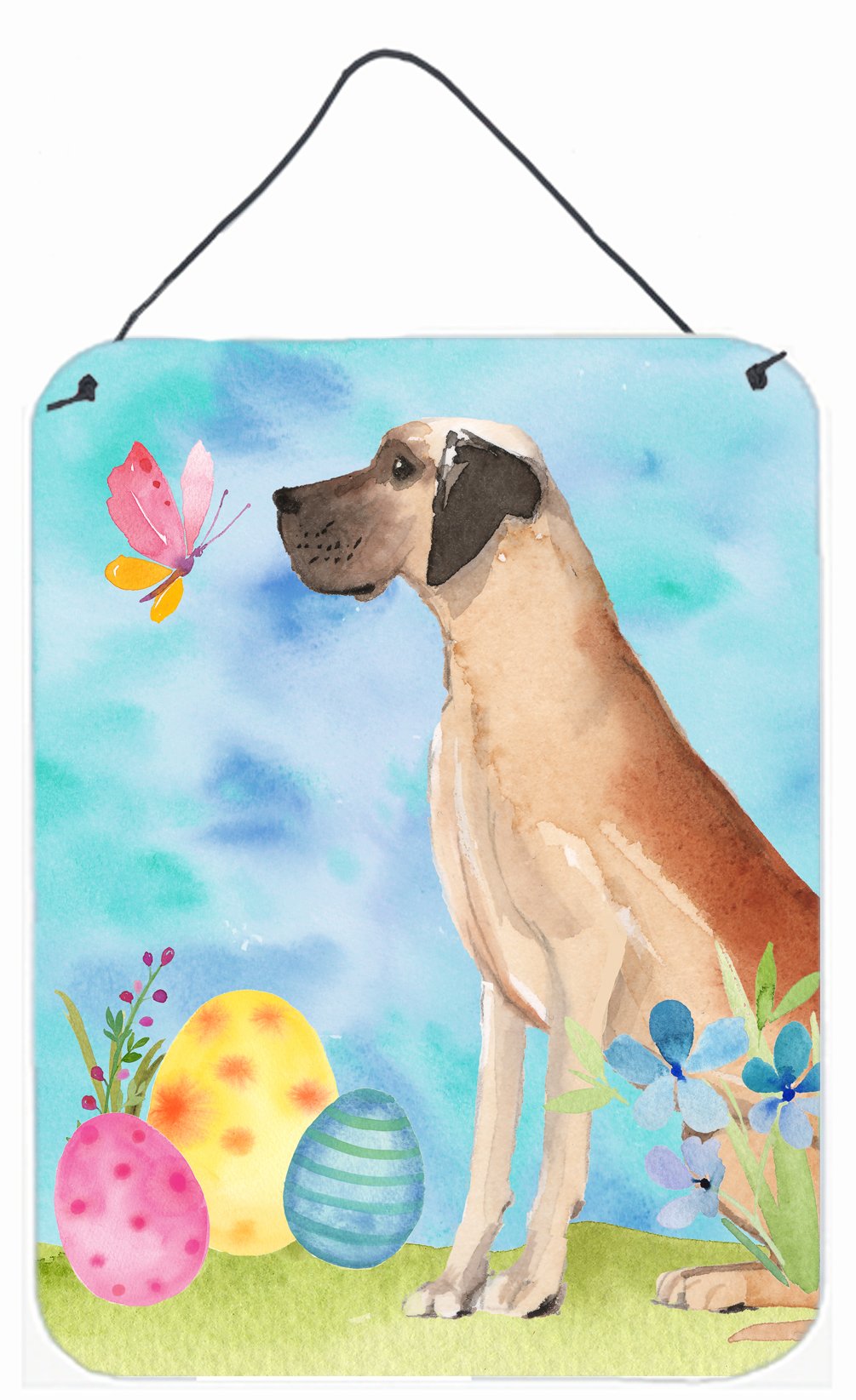Fawn Natural Great Dane Easter Wall or Door Hanging Prints BB9628DS1216 by Caroline's Treasures