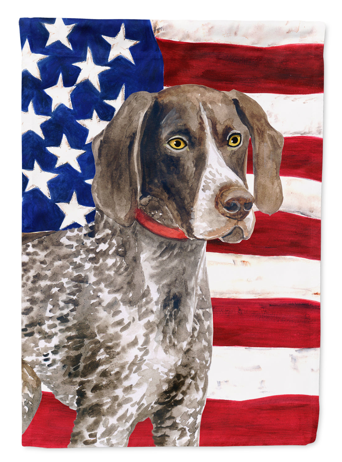 German Shorthaired Pointer Patriotic Flag Canvas House Size BB9641CHF
