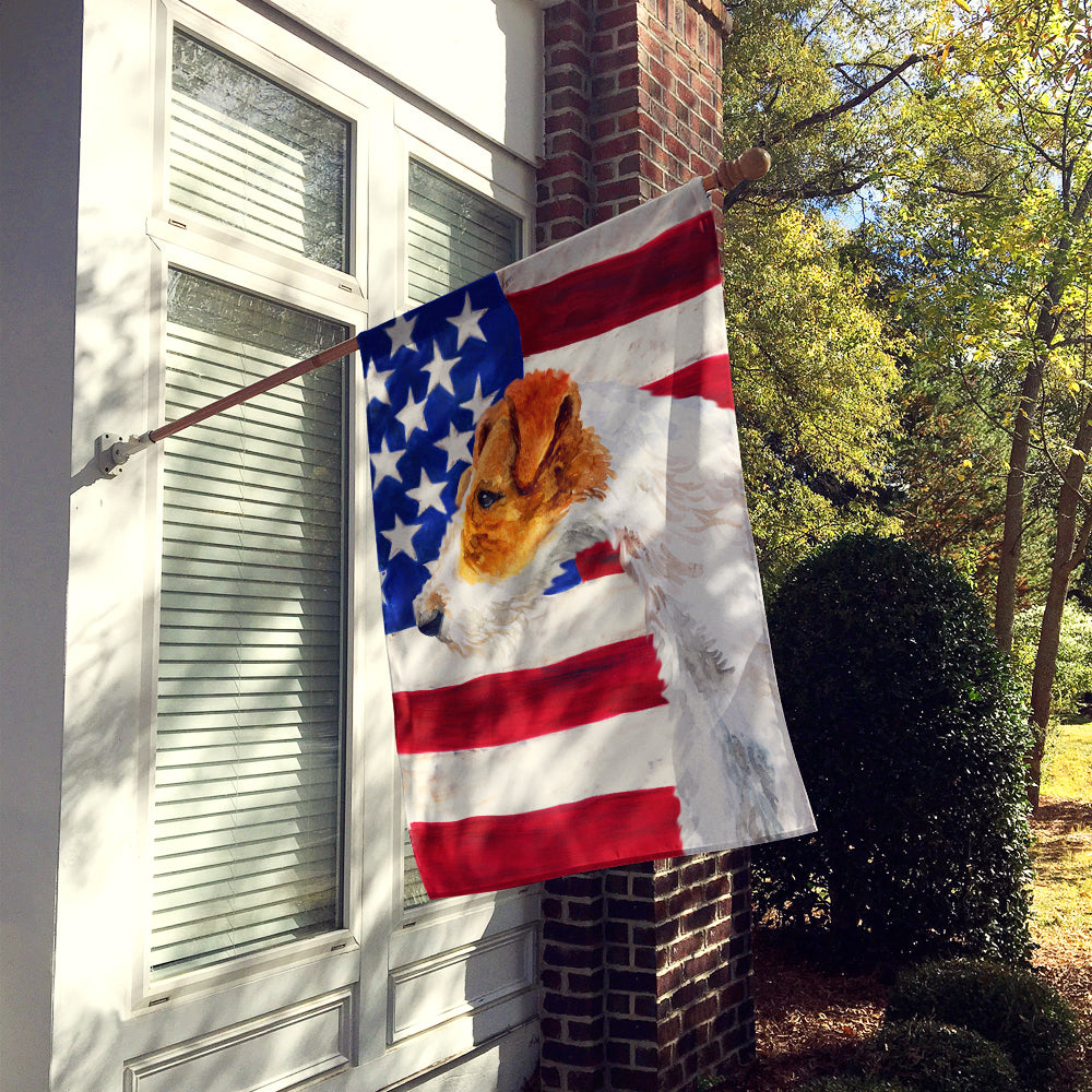 Fox Terrier Patriotic Flag Canvas House Size BB9650CHF