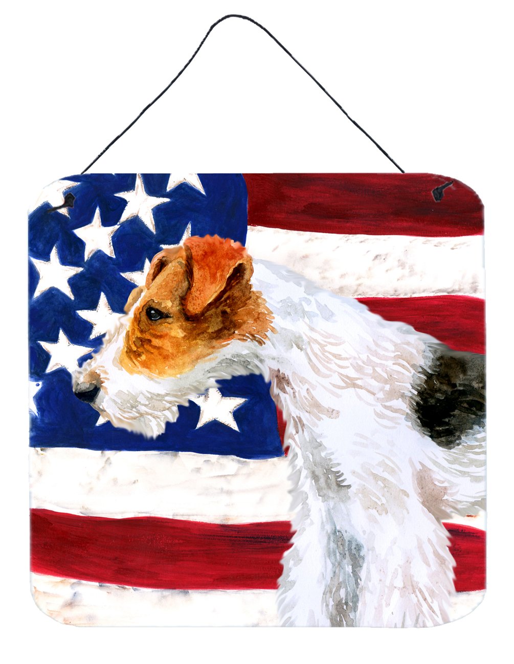 Fox Terrier Patriotic Wall or Door Hanging Prints BB9650DS66 by Caroline's Treasures