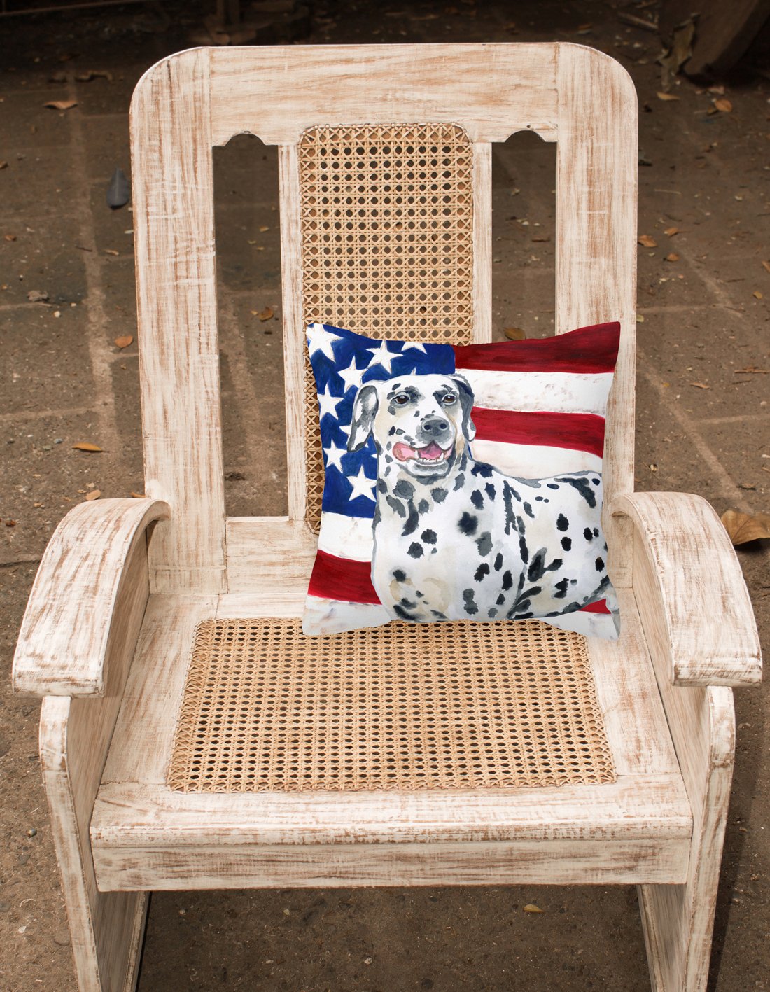 Dalmatian Patriotic Fabric Decorative Pillow BB9653PW1818 by Caroline's Treasures