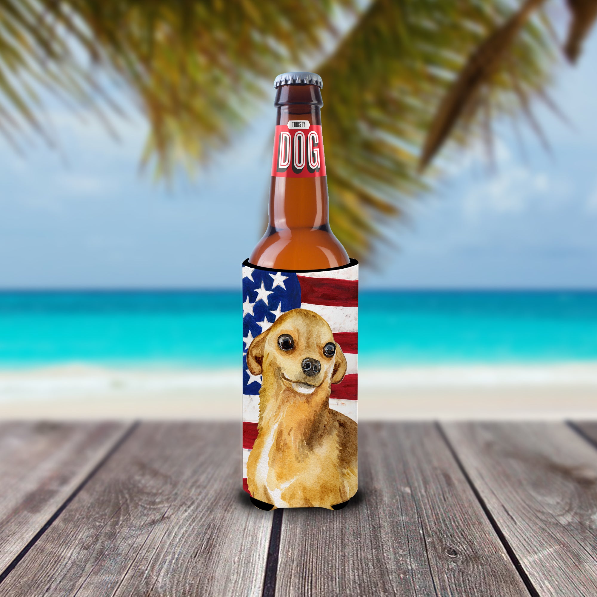 Chihuahua Patriotic  Ultra Hugger for slim cans BB9658MUK