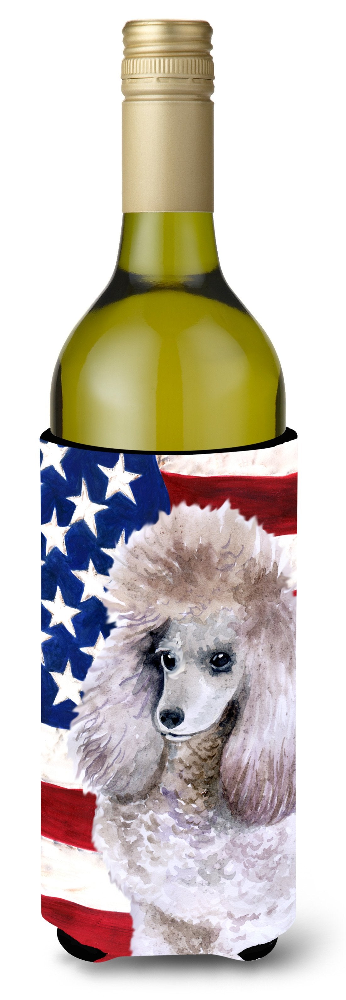 Poodle Patriotic Wine Bottle Beverge Insulator Hugger BB9665LITERK by Caroline's Treasures