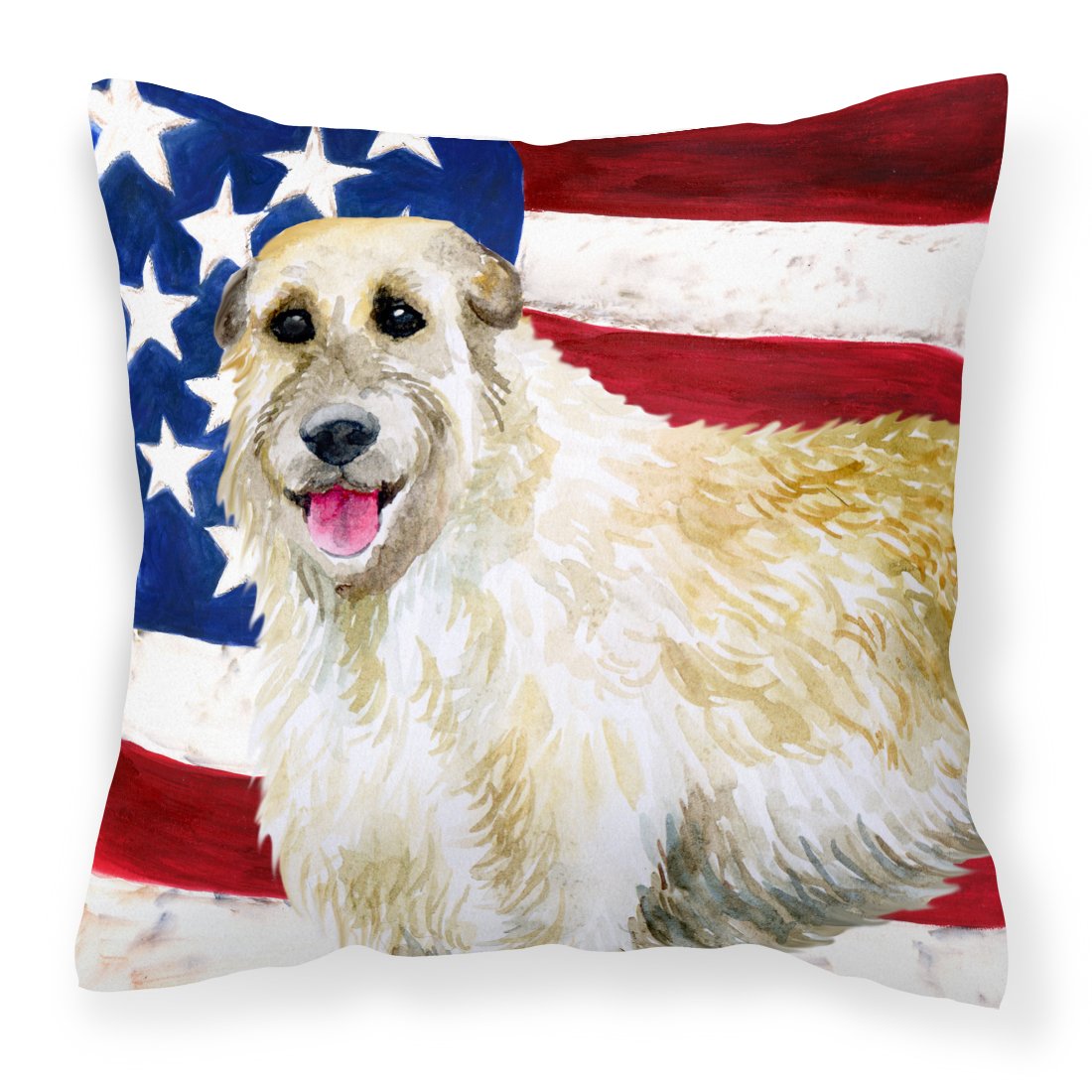 Irish Wolfhound Patriotic Fabric Decorative Pillow BB9670PW1818 by Caroline's Treasures